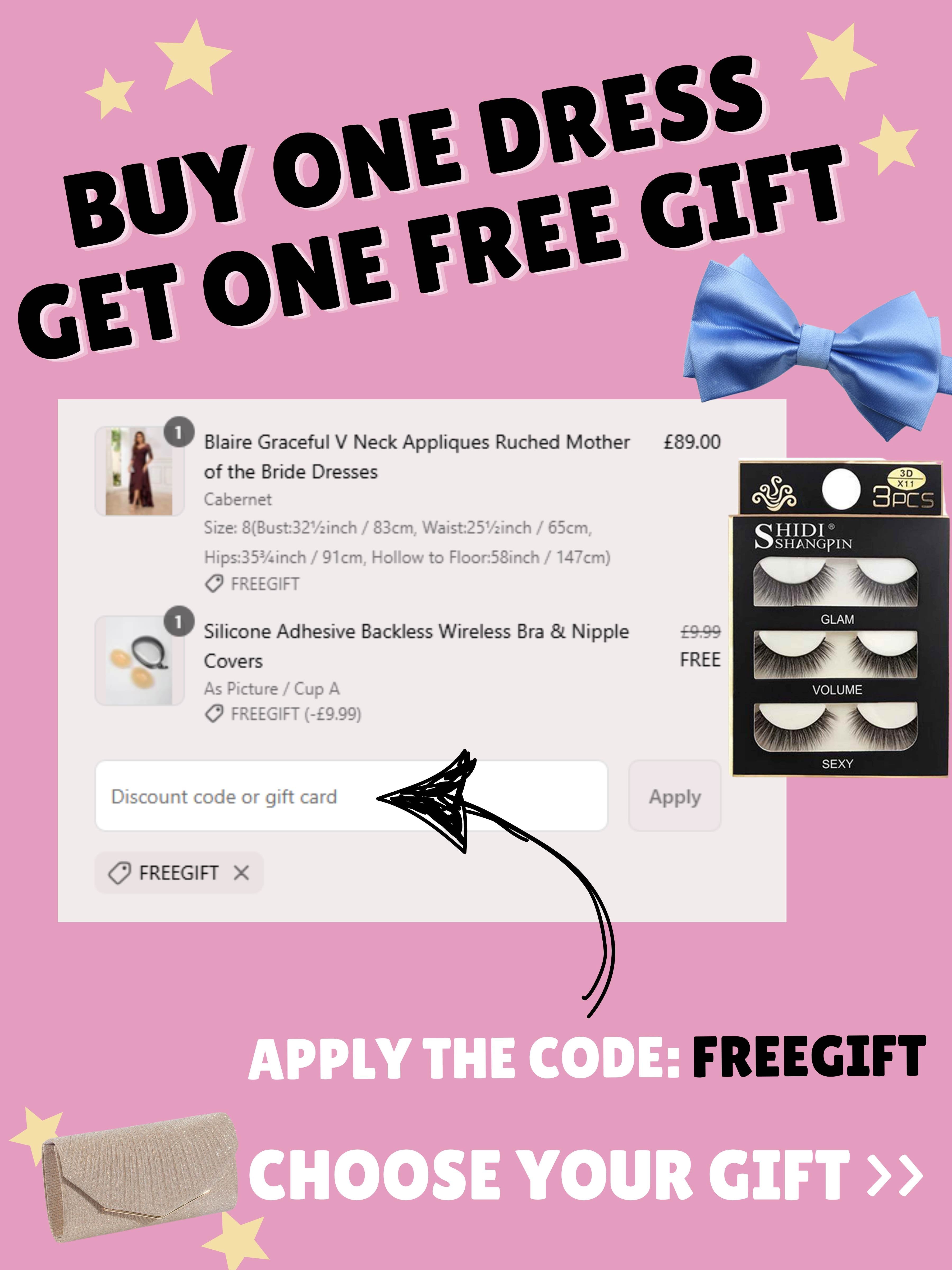 Buy one dress get one free gift