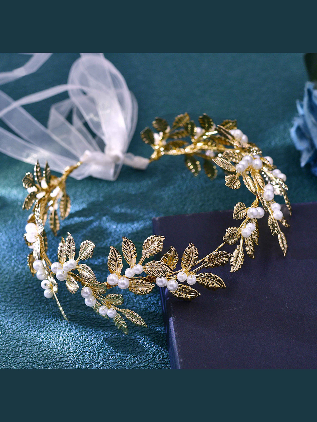 Women's Gold Leaf & Pearl Waist Belt UK