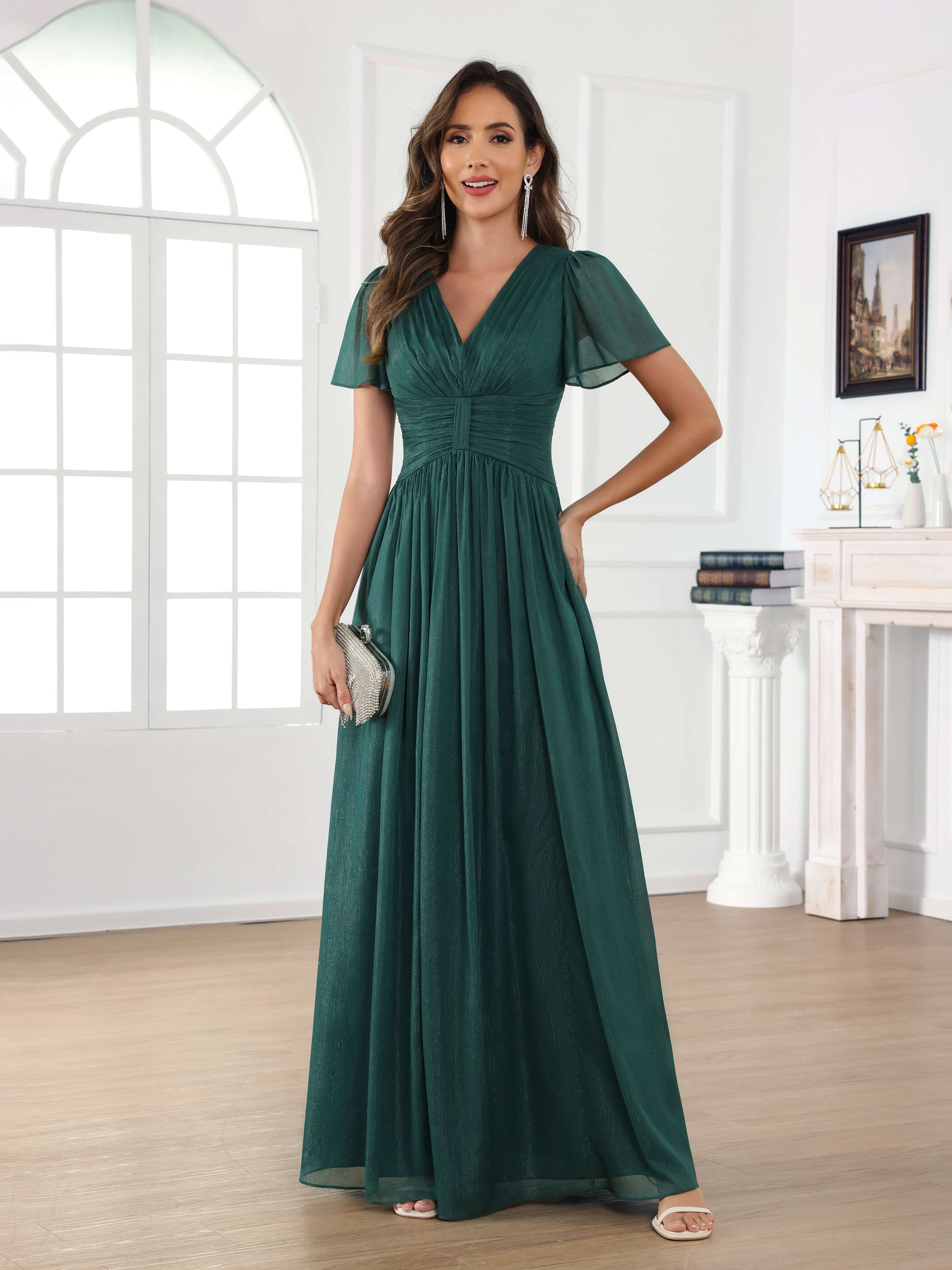Braelithara Timeless A-Line Ruched Floor Length Mother of the Bride Dresses
