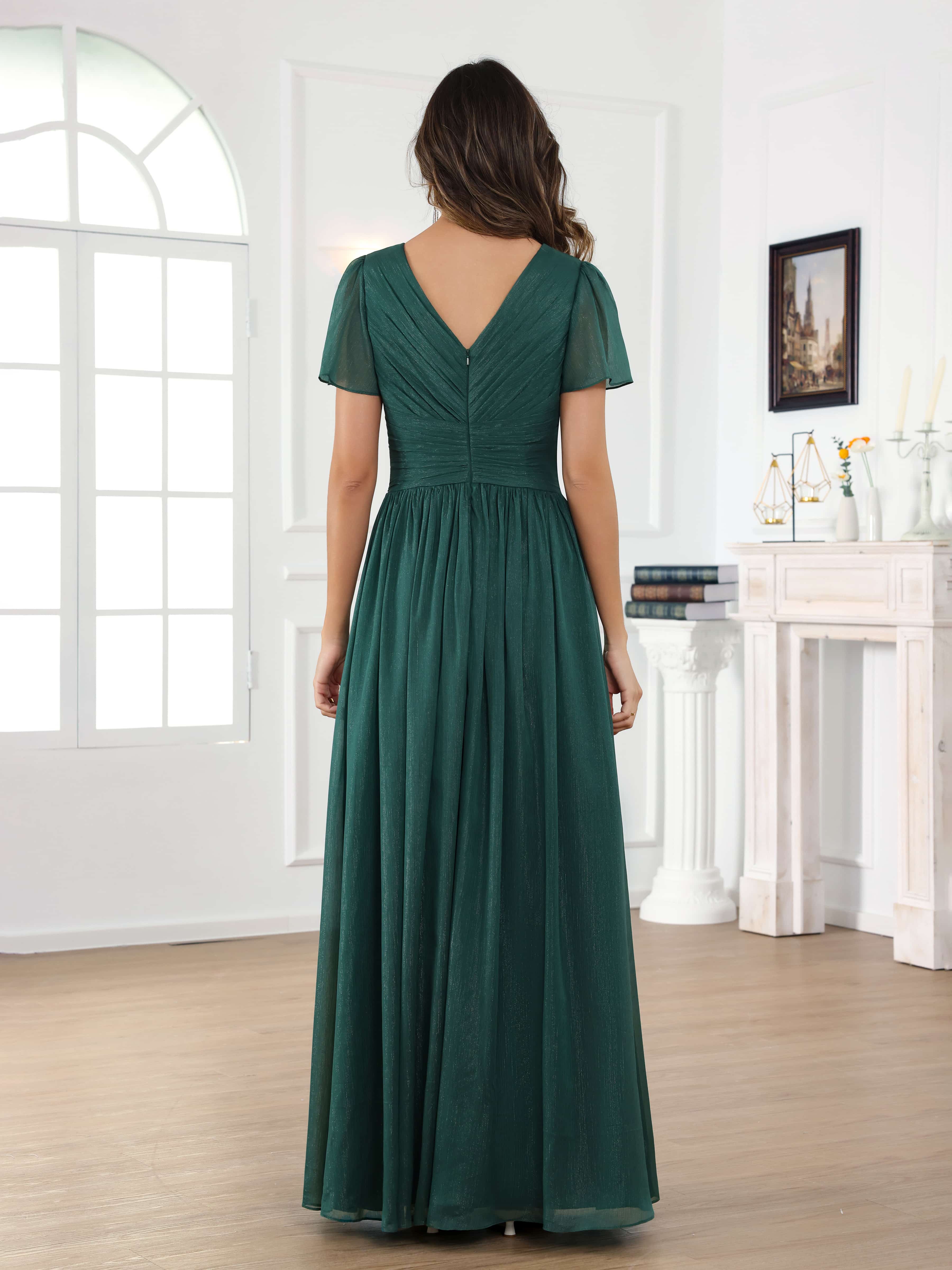 Braelithara Timeless A-Line Ruched Floor Length Mother of the Bride Dresses