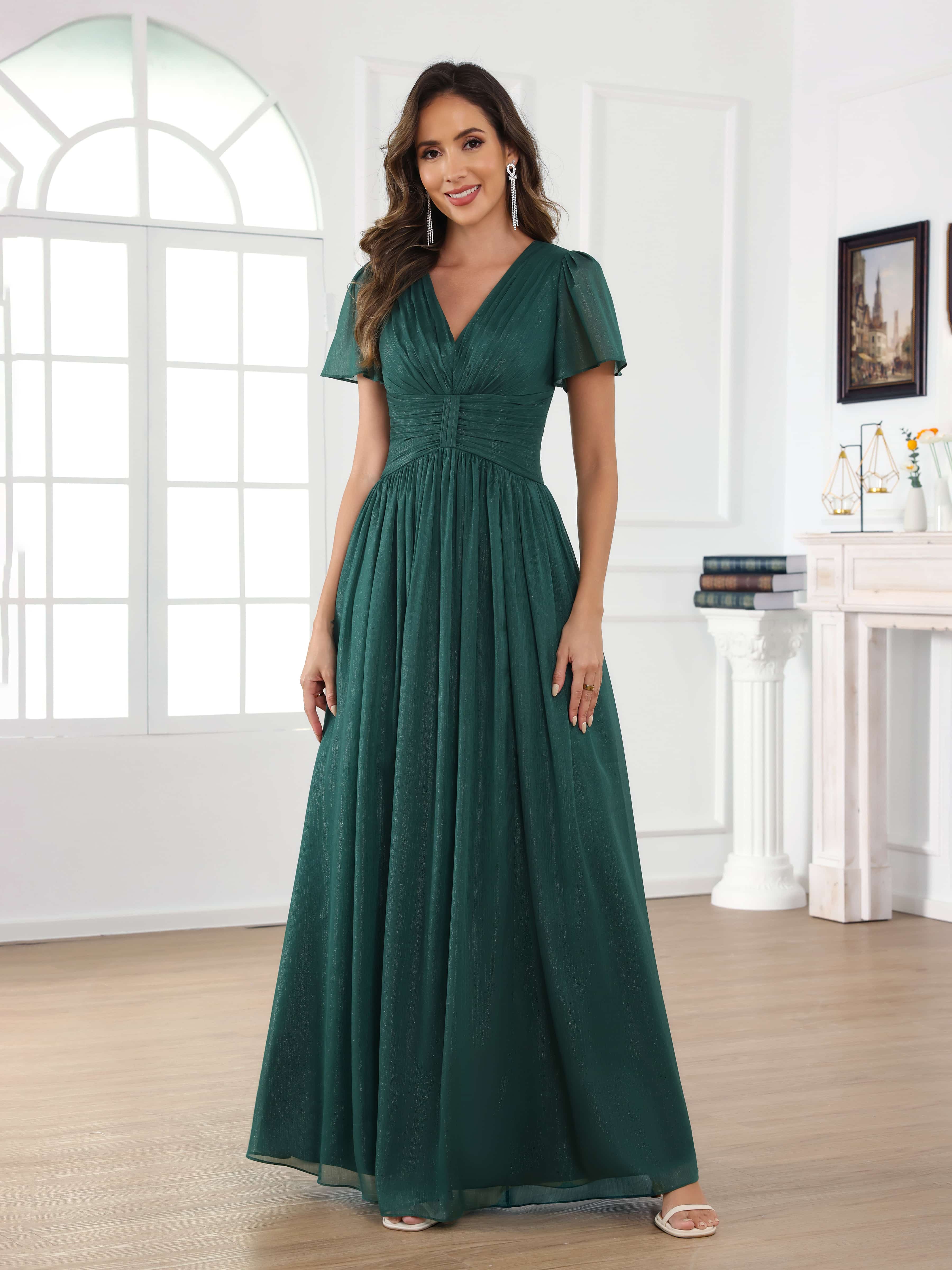 Braelithara Timeless A-Line Ruched Floor Length Mother of the Bride Dresses