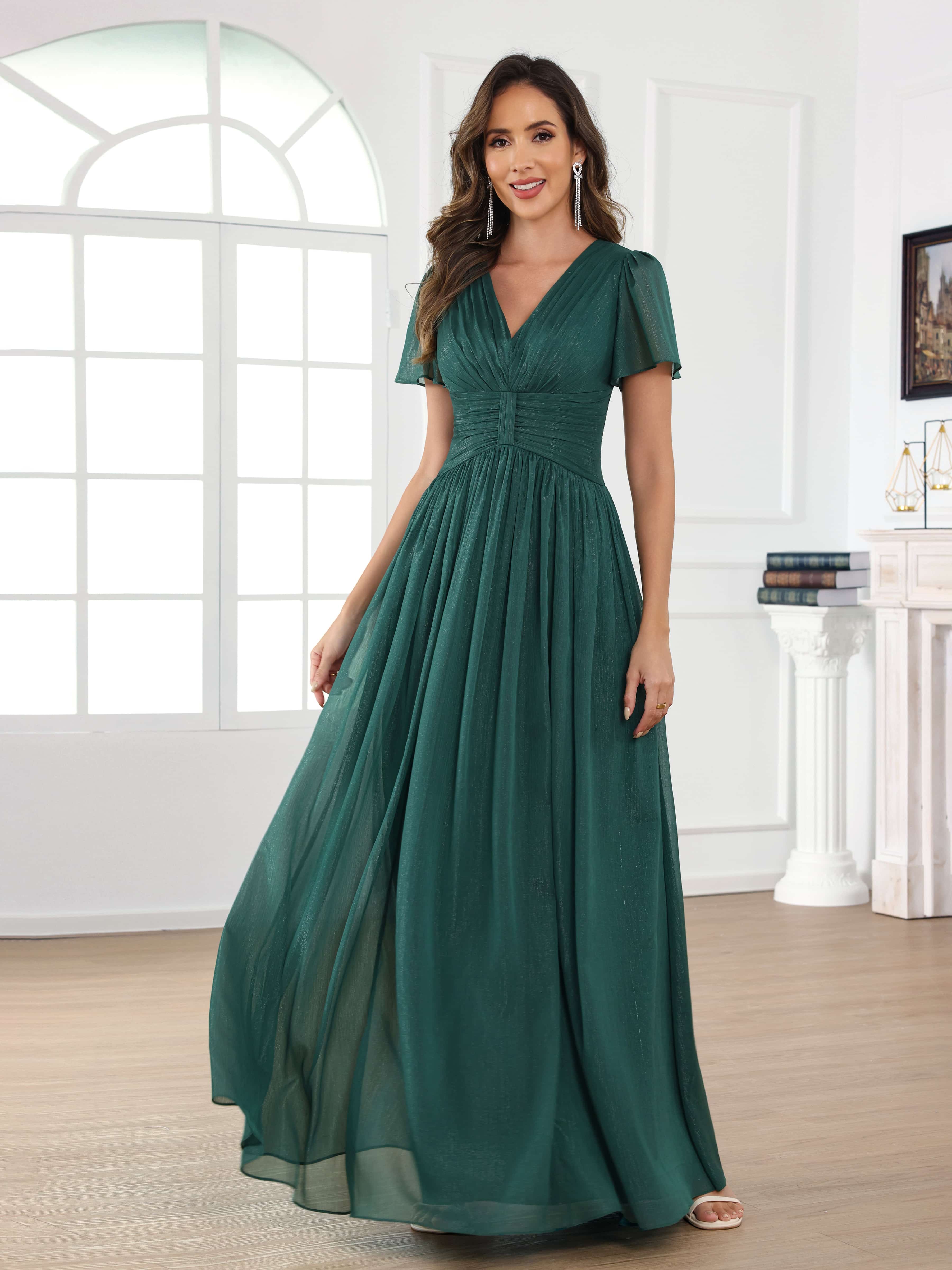 Braelithara Timeless A-Line Ruched Floor Length Mother of the Bride Dresses