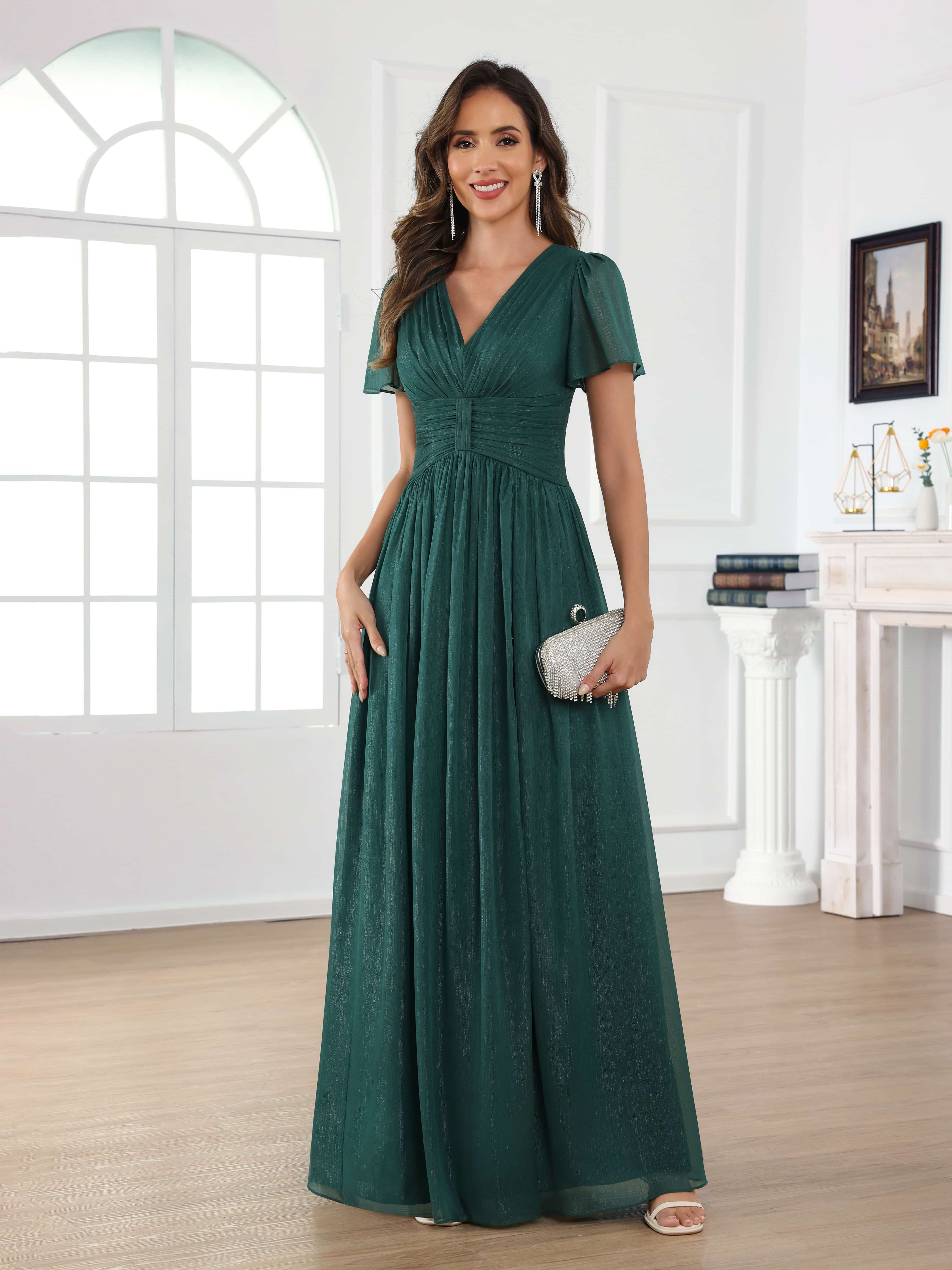 Braelithara Timeless A-Line Ruched Floor Length Mother of the Bride Dresses