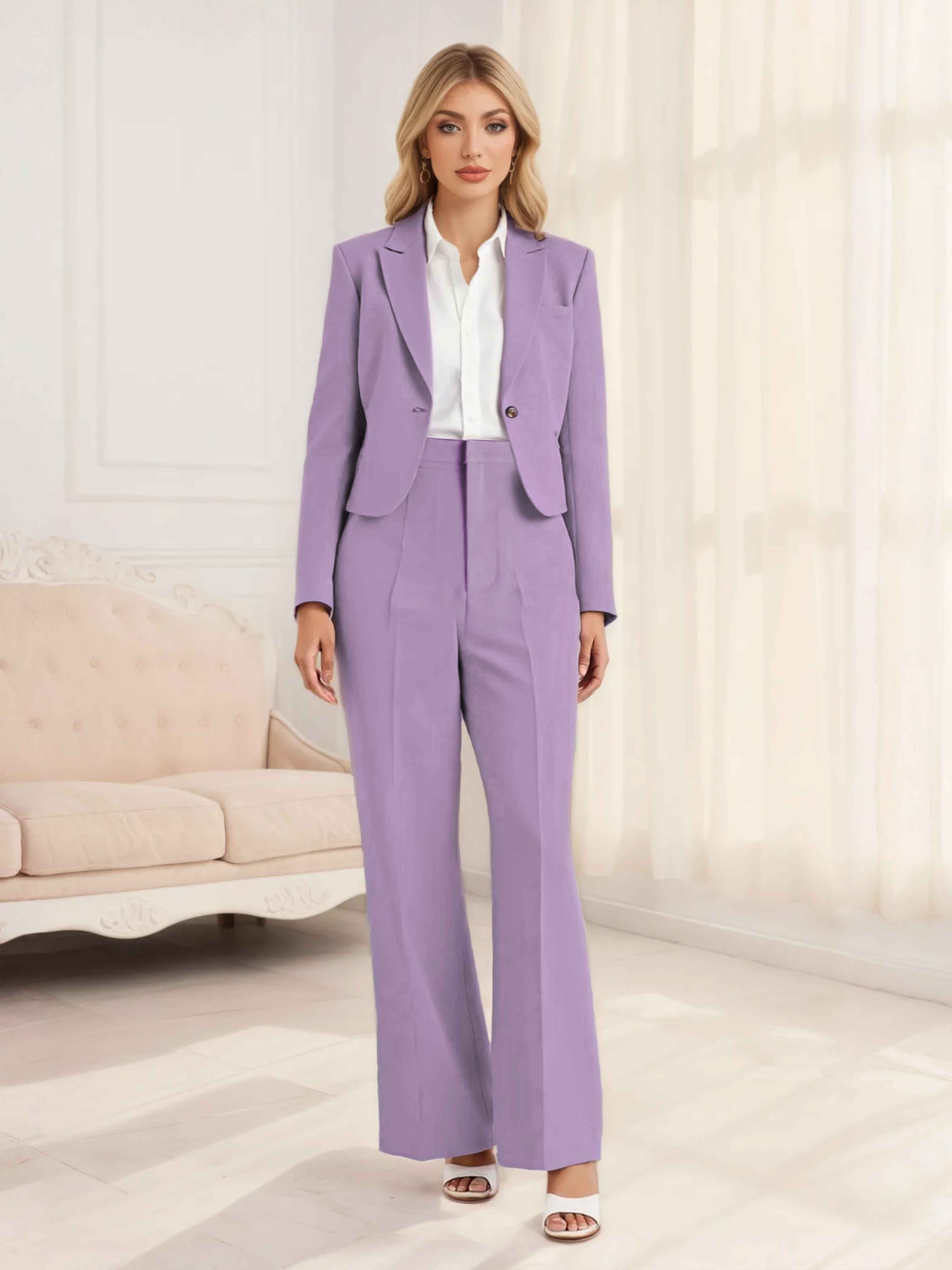 2 Pieces Notched Lapel One Button Women Suits UK