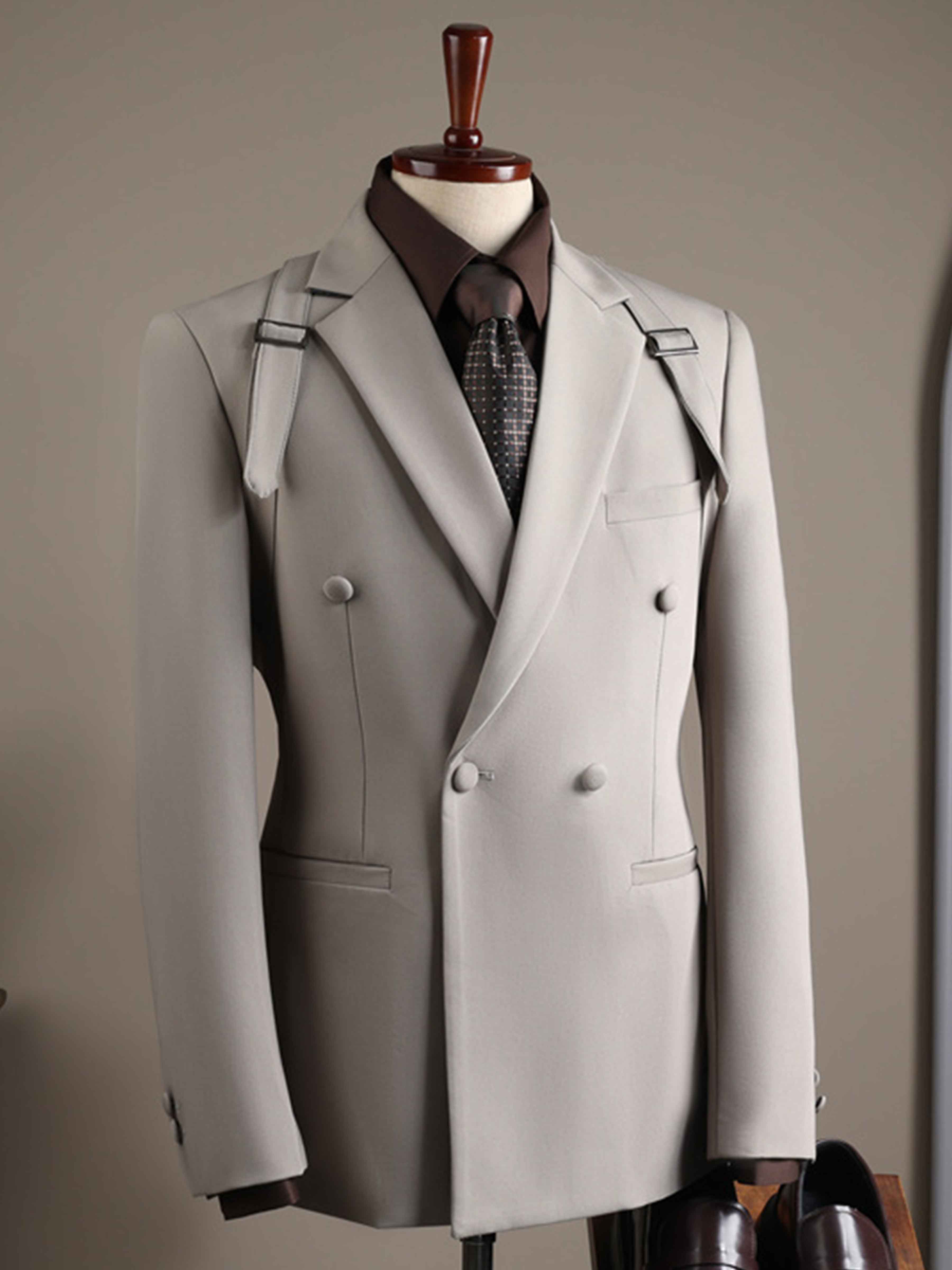 Modern Men's Double Breasted 2 Pieces Formal Suits UK