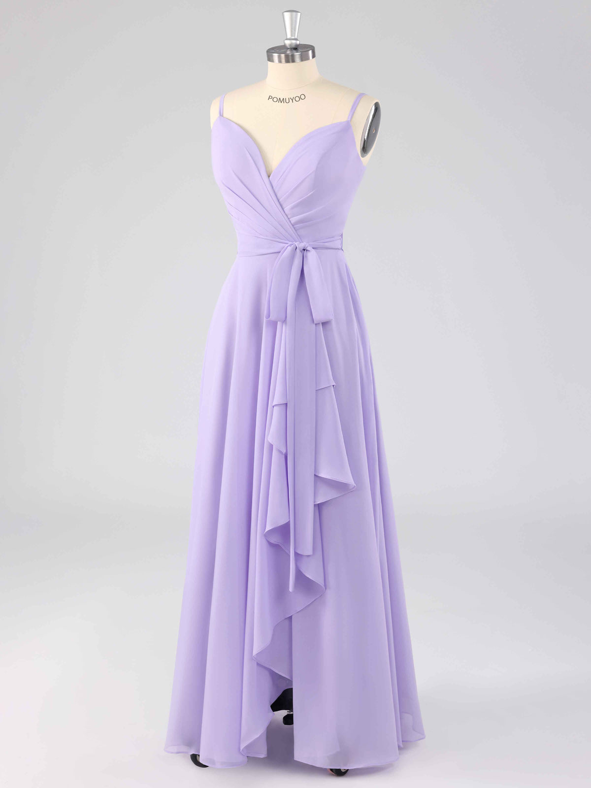 Chic Spaghetti Straps Asymmetrical Chiffon Bridesmaid Dresses