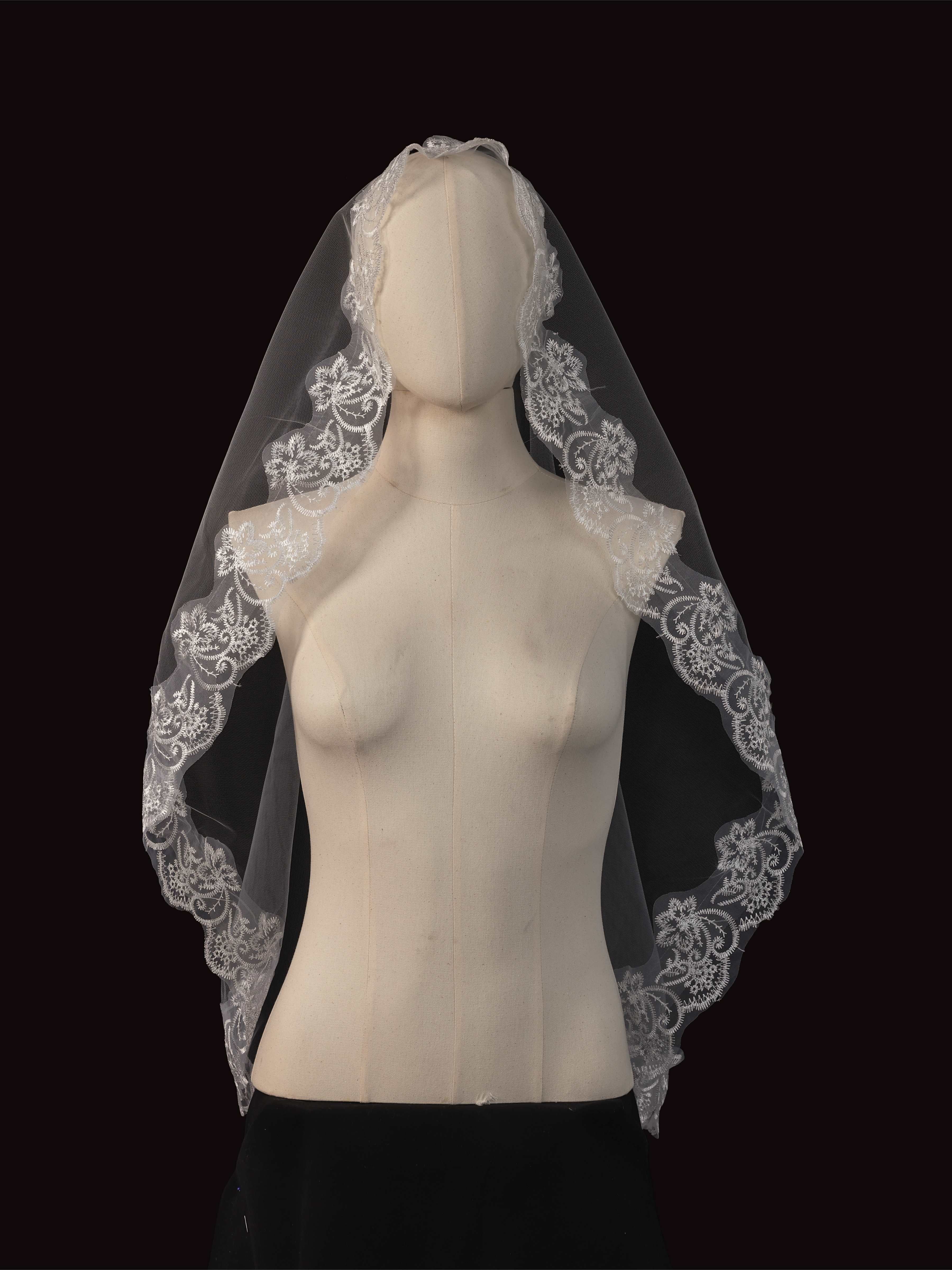 Black Lace Mantilla Veil for Gothic Bridal Look