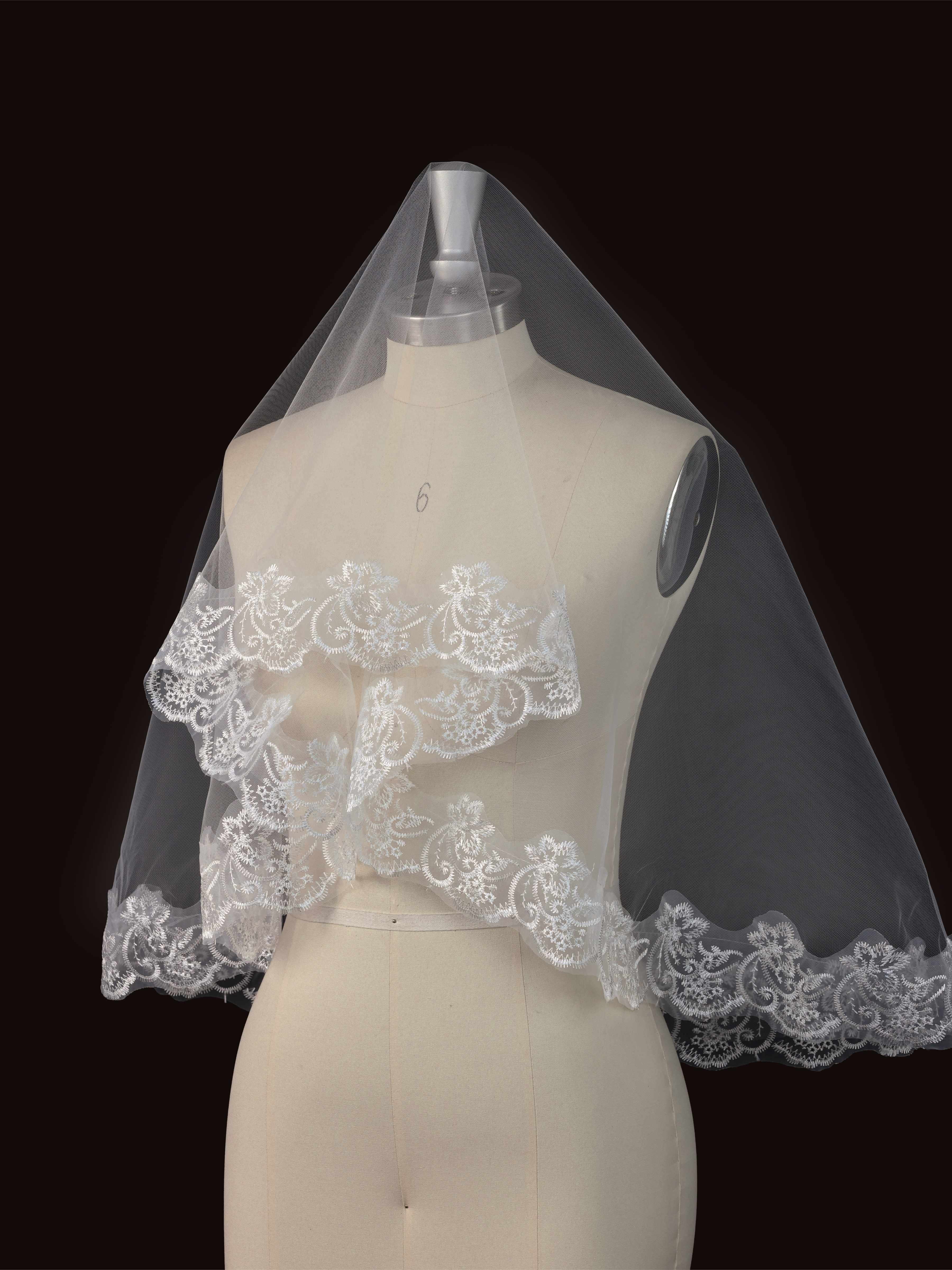 Black Lace Mantilla Veil for Gothic Bridal Look