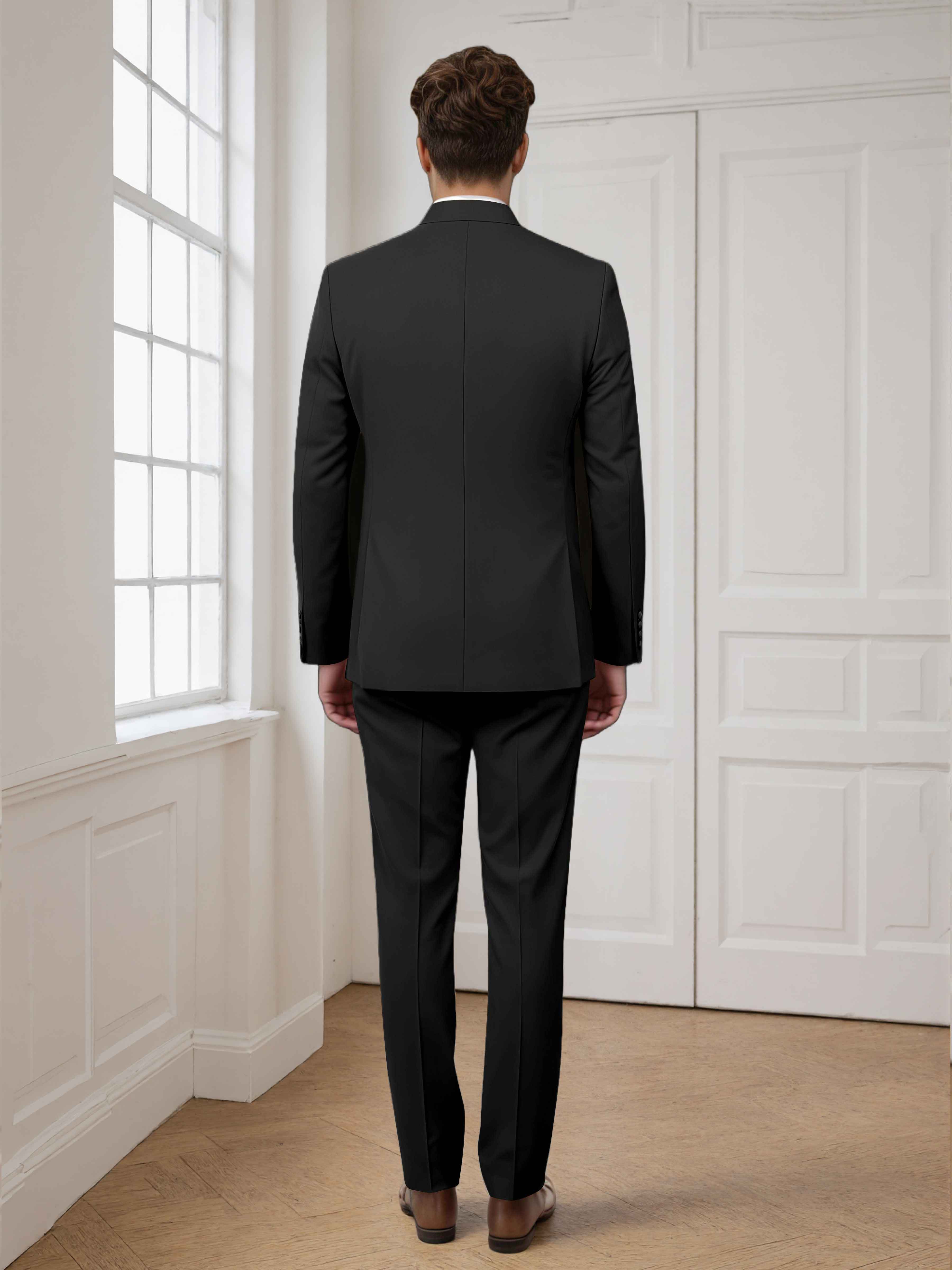 Trendy 2 Pieces Men's Embroidered Stand Lapel Formal Suit UK