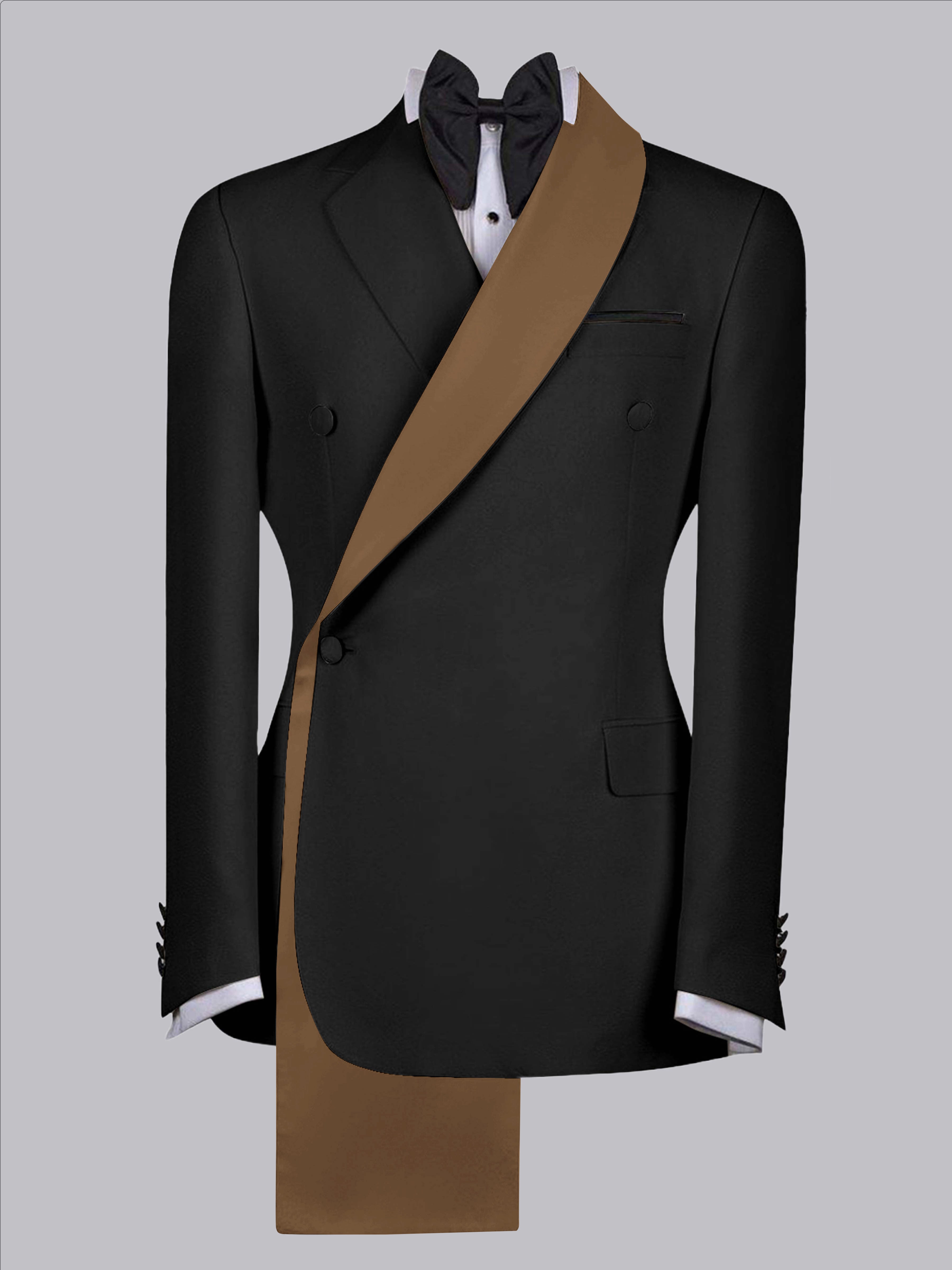 Handsome Men's Contrast Trim Shawl Lapel One Button Suit Jacket