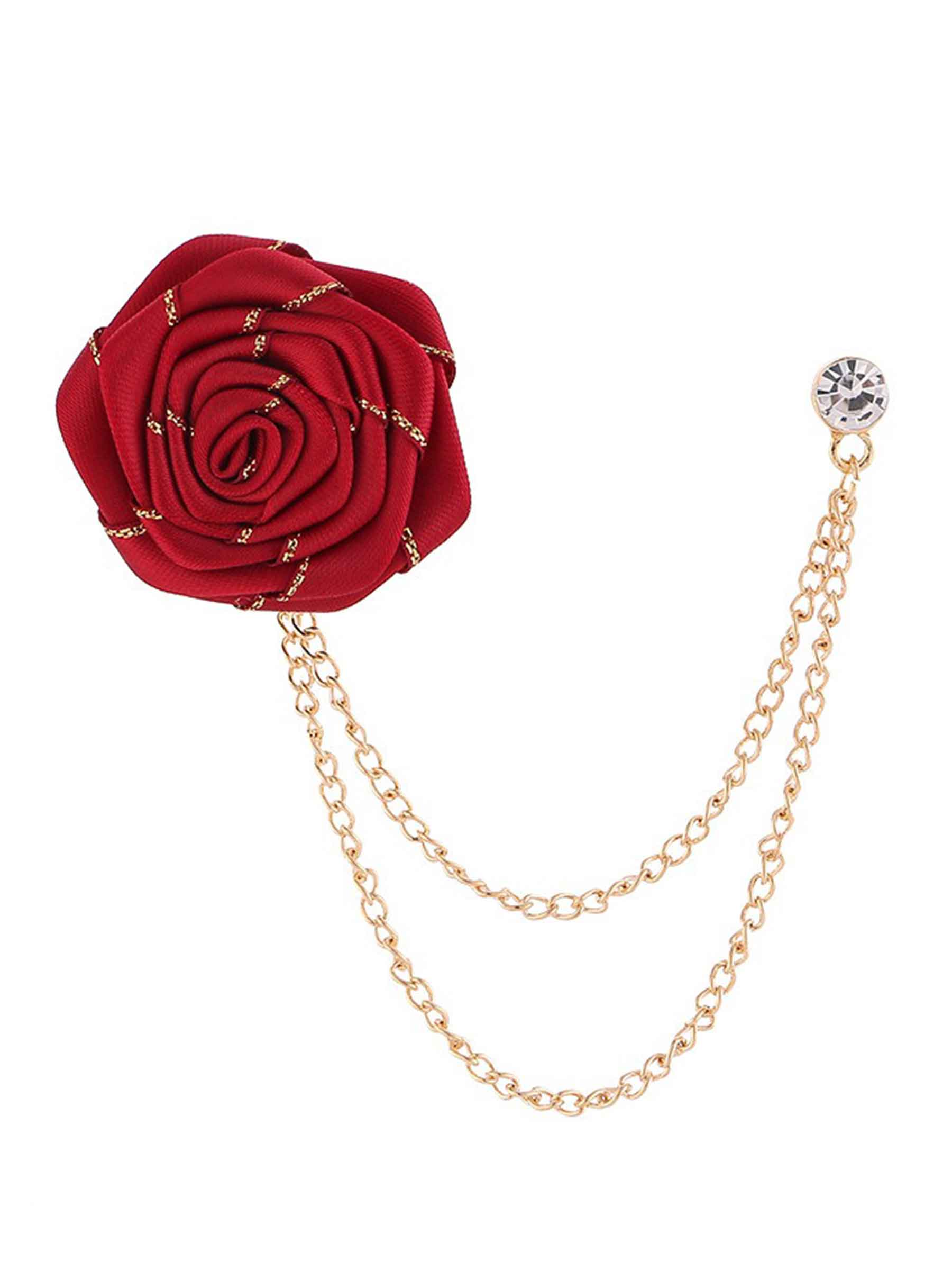 Pomuyoo Trendy Rose Flower Lapel Pins for Men's Suit UK