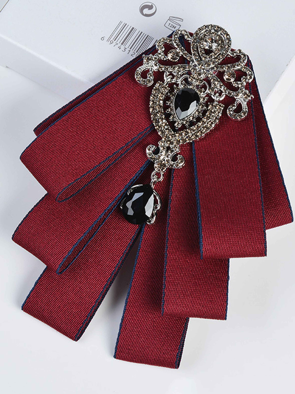 Men's Rhinestone Ribbon Lapel Brooch – Formal Suit Accessory UK