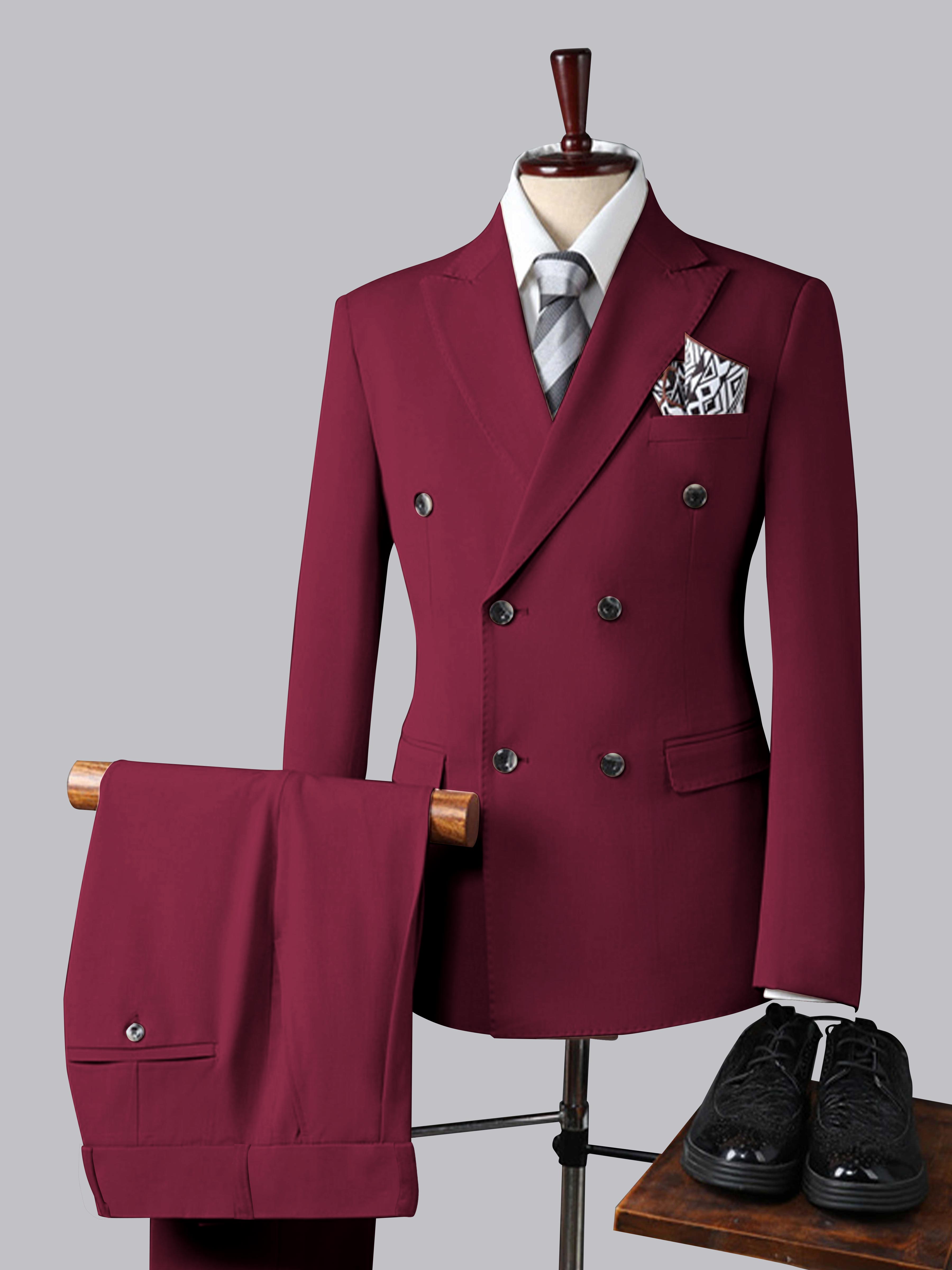 Men's Slim Fit Double Breasted 3 Pieces Wedding Suits