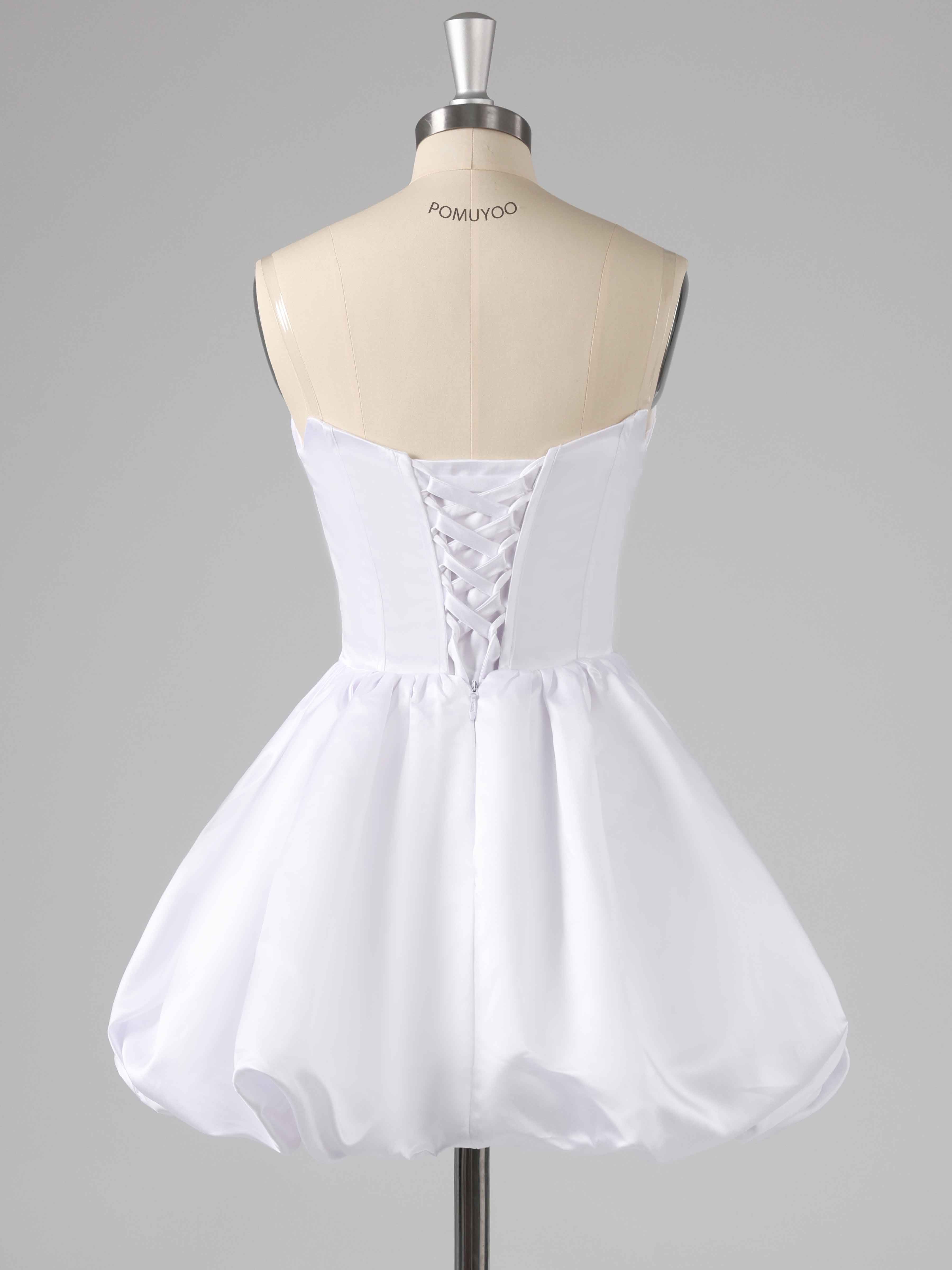 Chic A-Line Strapless Corset Satin Mini Party Dresses