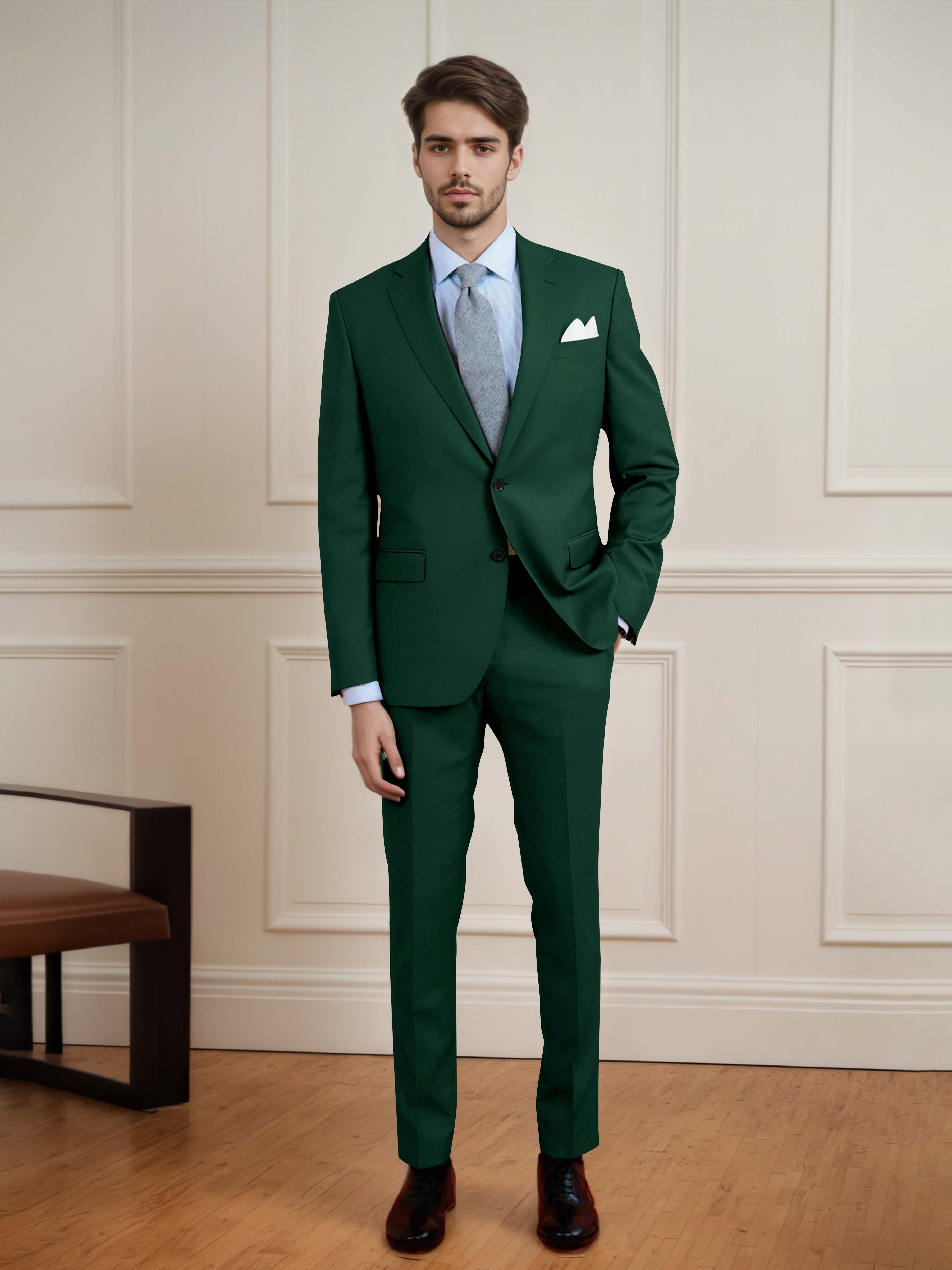 Clean Uni Men's Two Buttons 2 Pieces Casual & Guest Suit