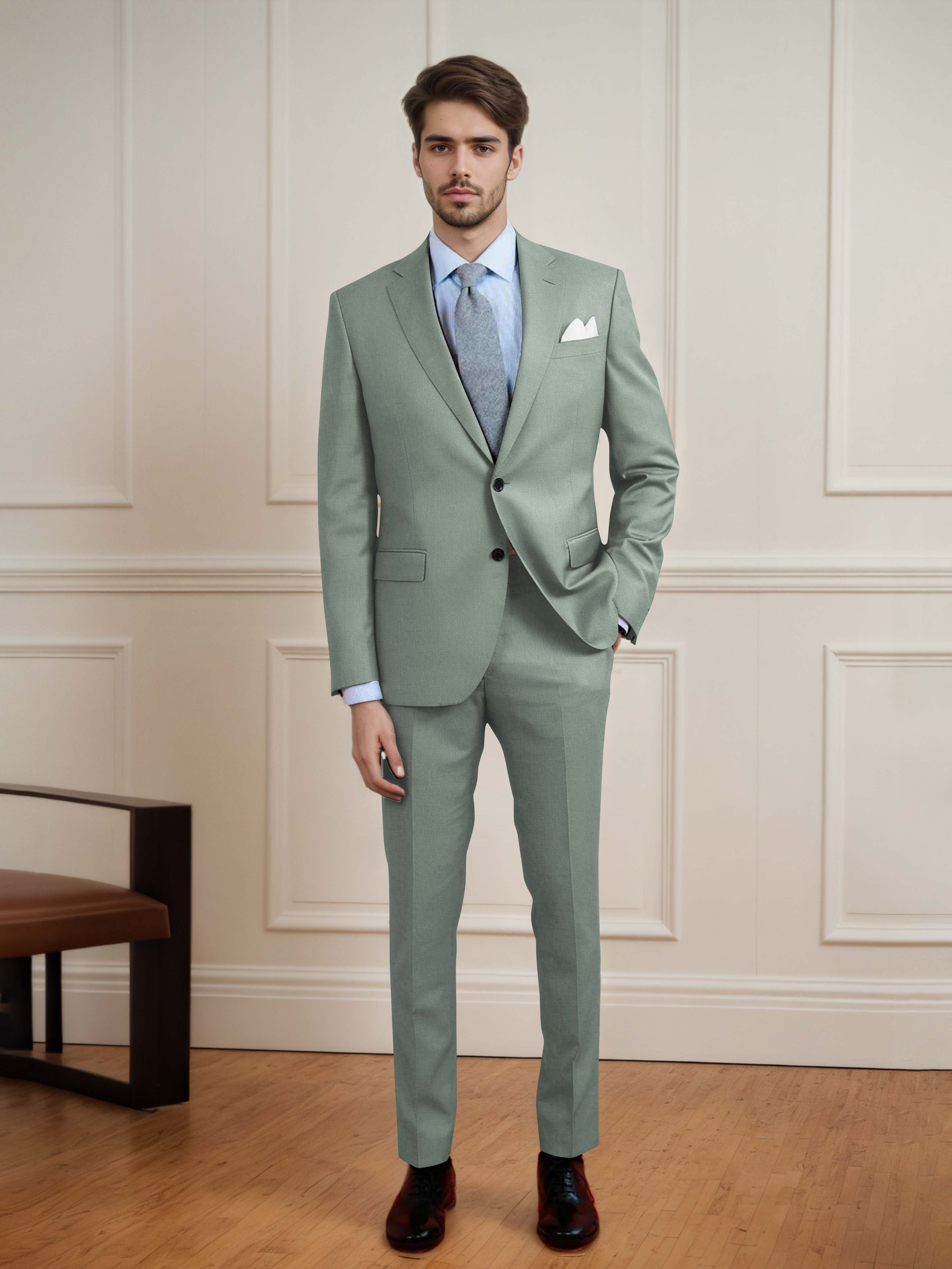 Clean Uni Men's Two Buttons 2 Pieces Casual & Guest Suit