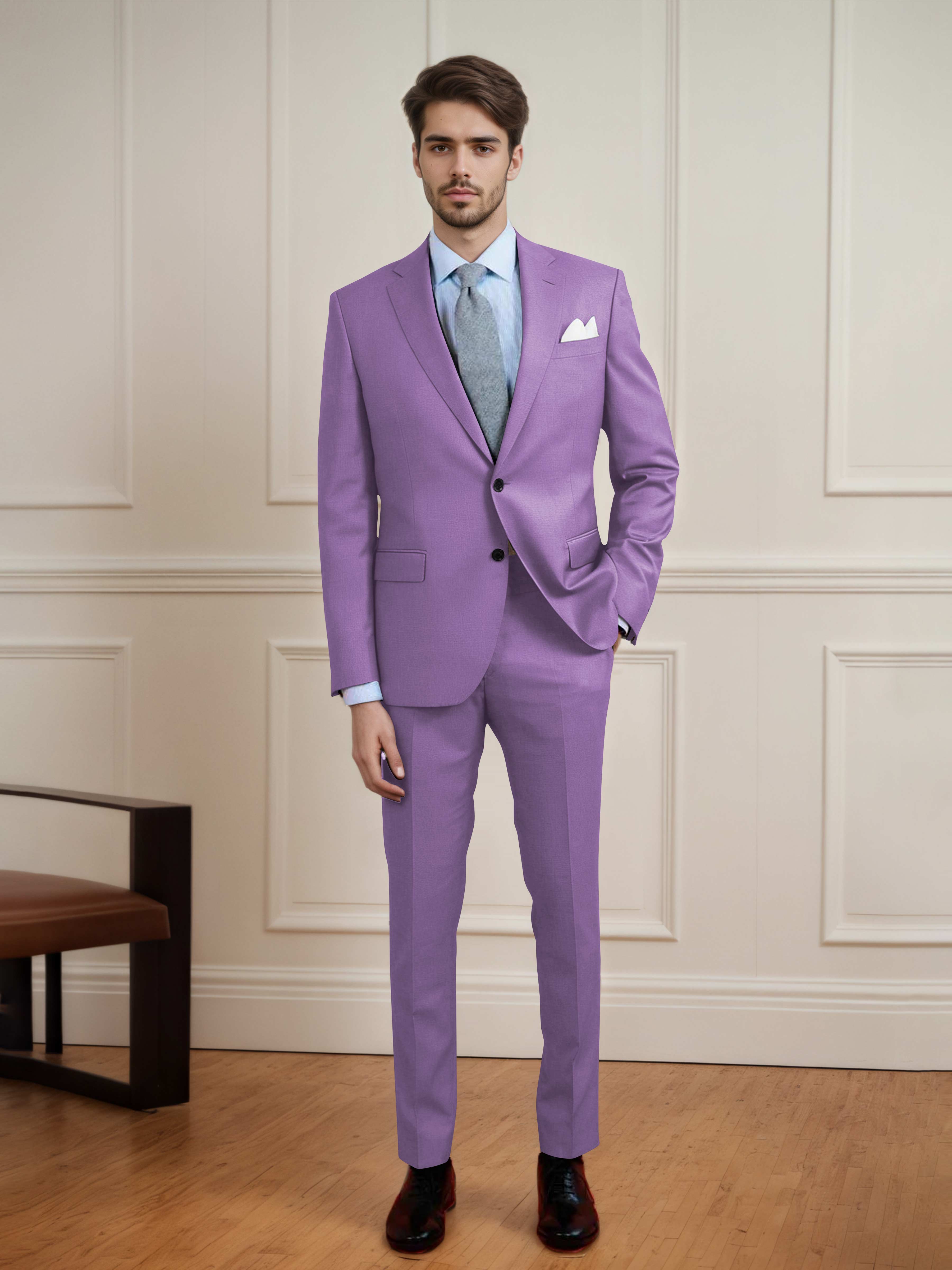 Clean Uni Men's Two Buttons 2 Pieces Casual & Guest Suit