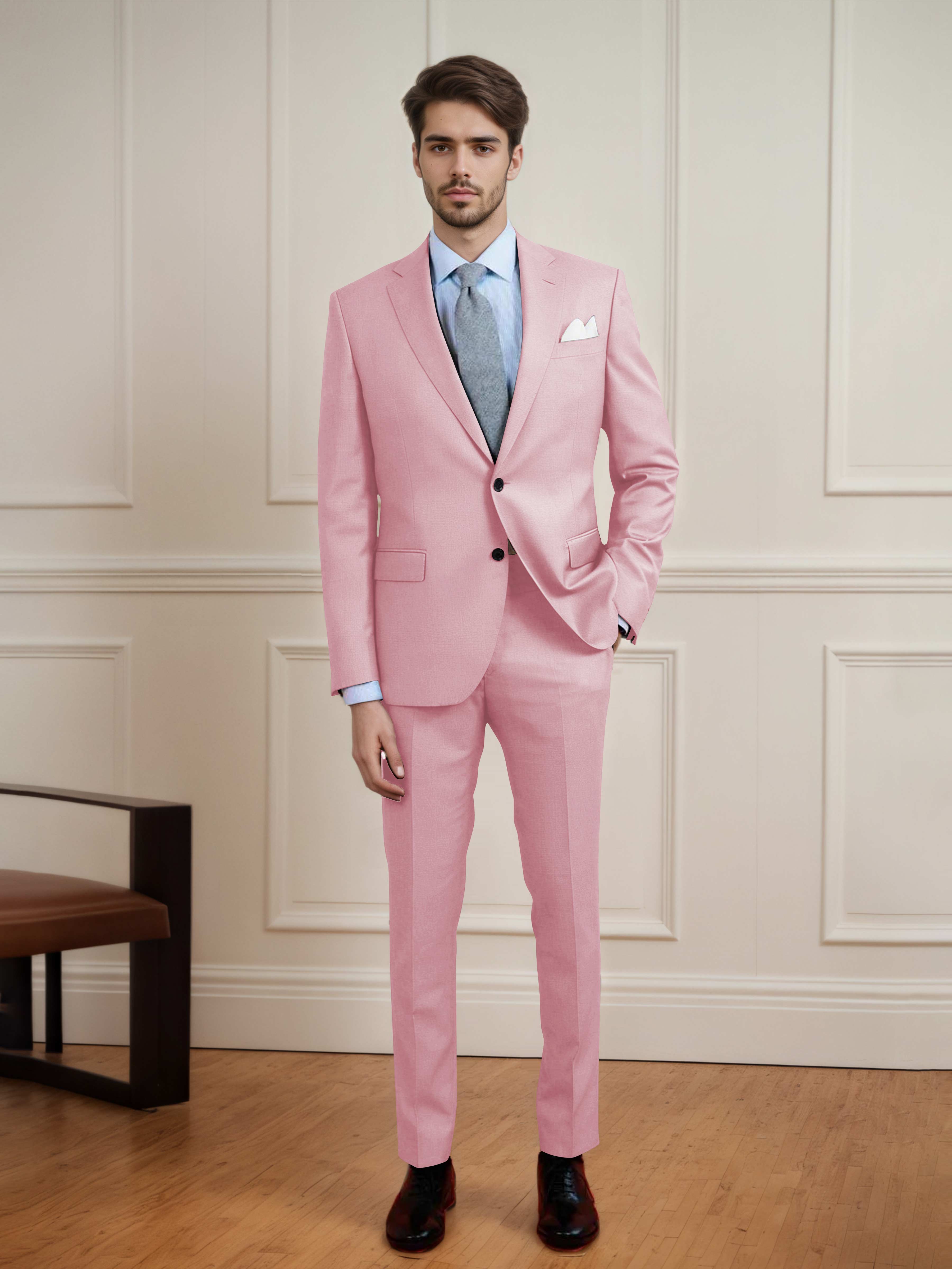 Clean Uni Men's Two Buttons 2 Pieces Casual & Guest Suit