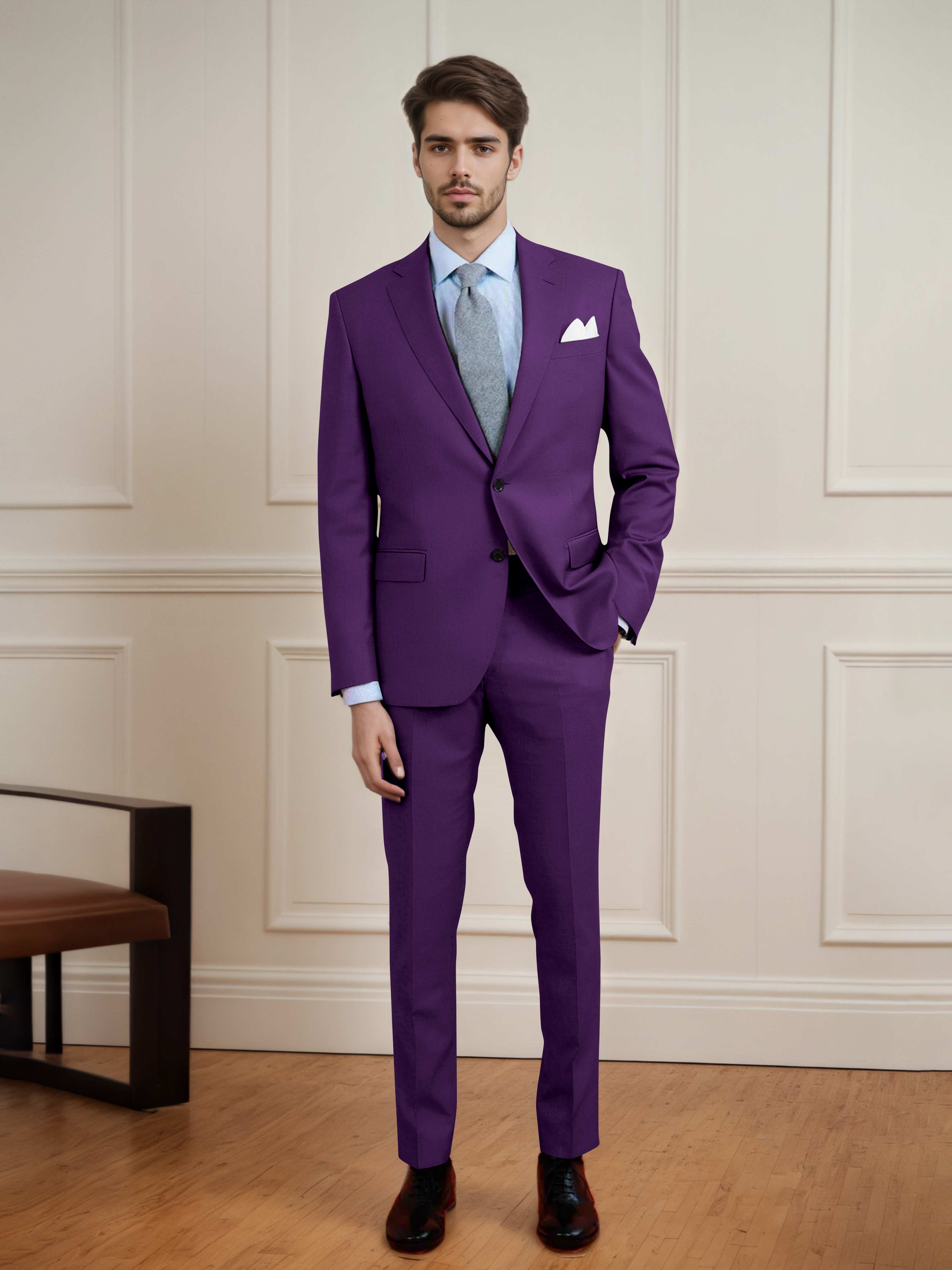 Clean Uni Men's Two Buttons 2 Pieces Casual & Guest Suit