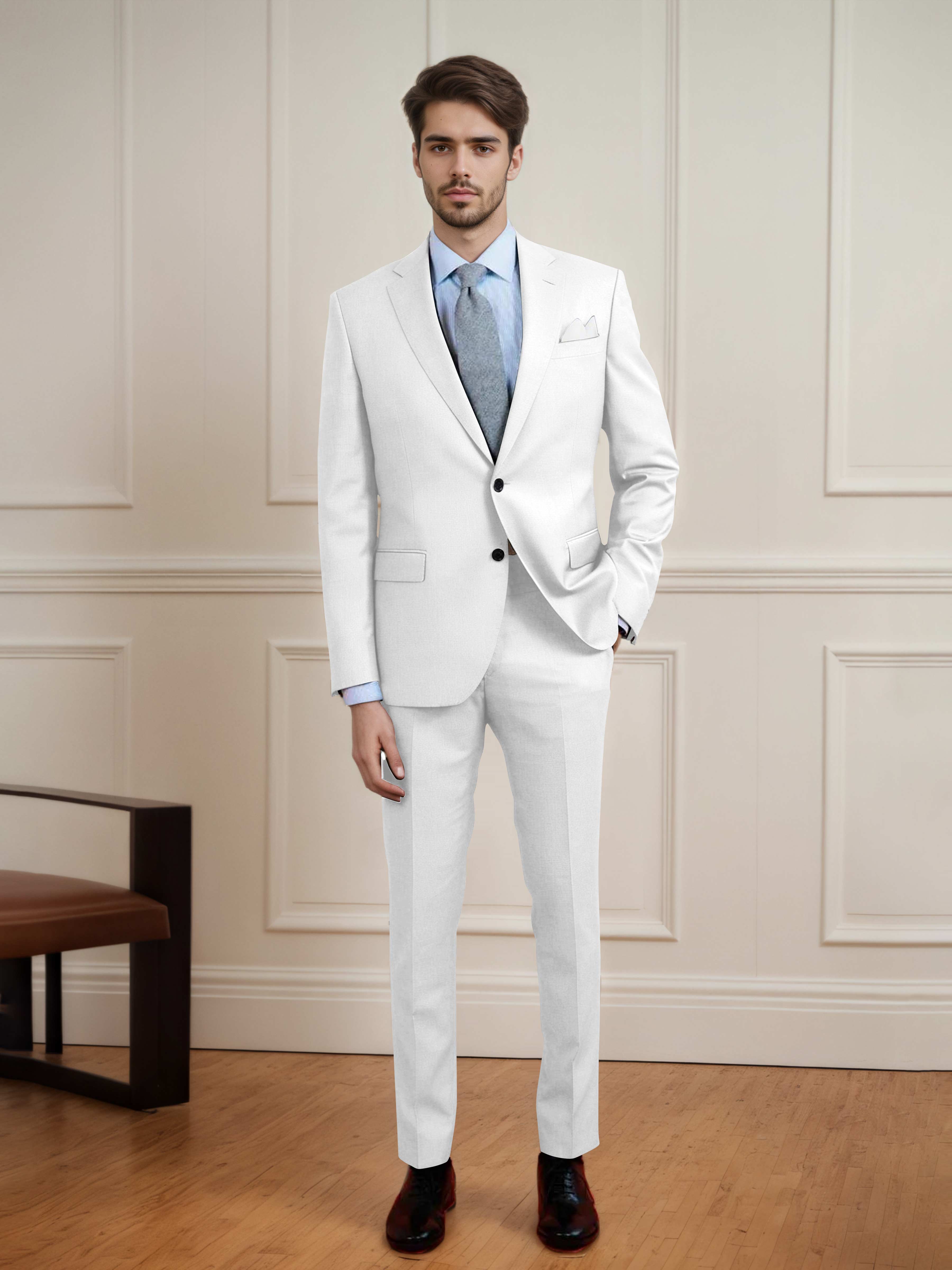 Clean Uni Men's Two Buttons 2 Pieces Casual & Guest Suit