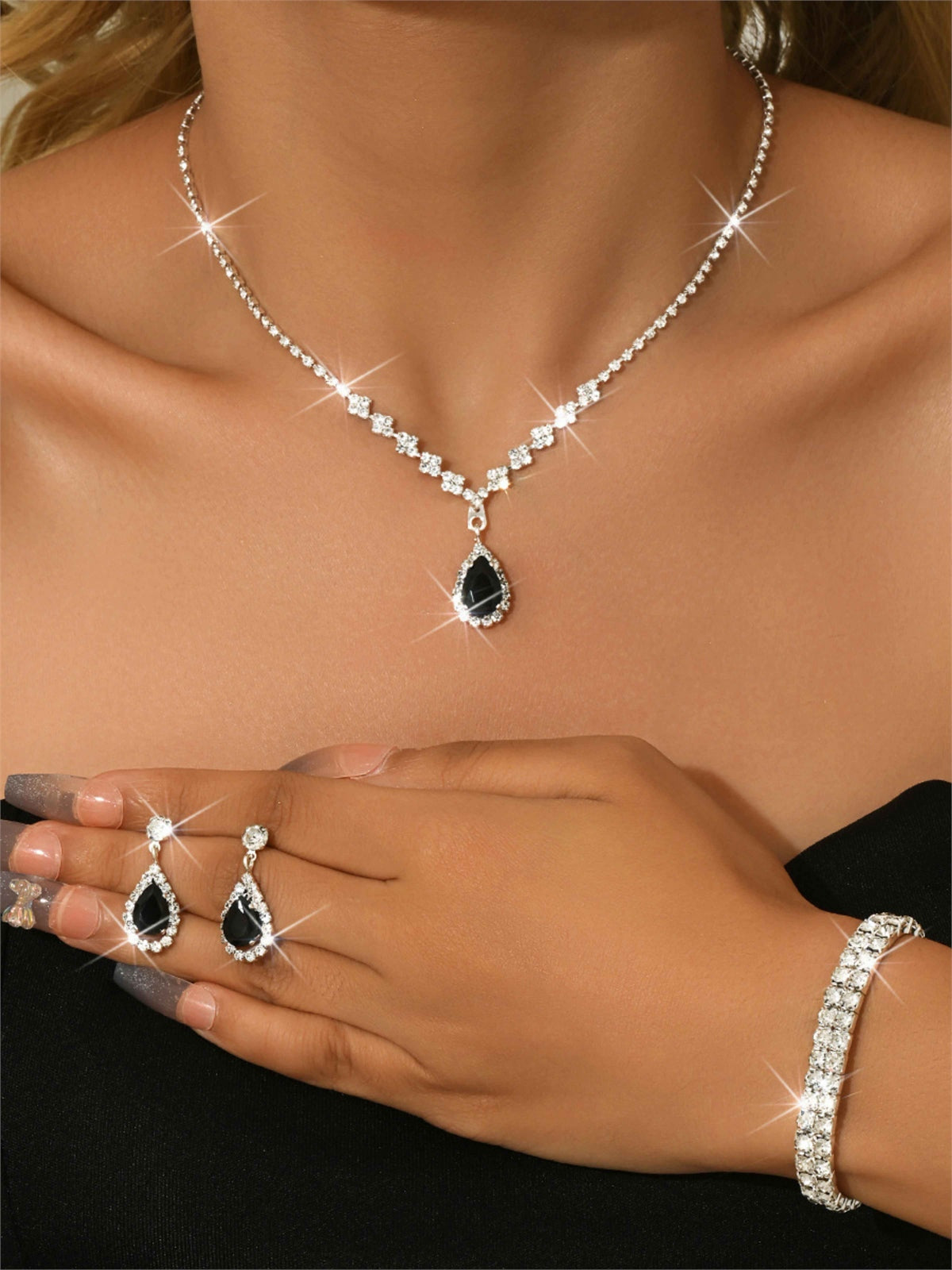 Stunning 3-Piece Crystal Bridal Jewelry Set UK