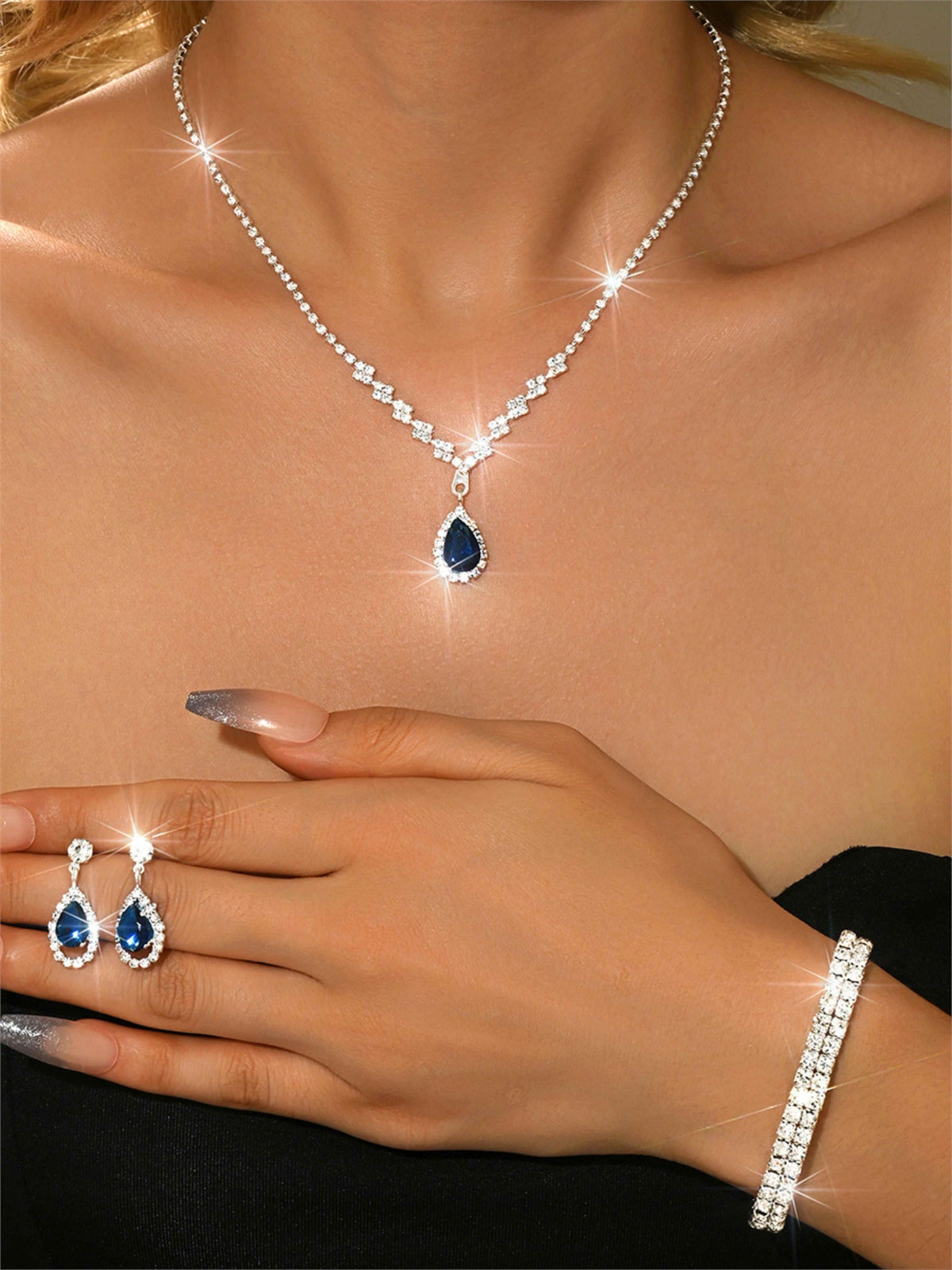 Stunning 3-Piece Crystal Bridal Jewelry Set UK