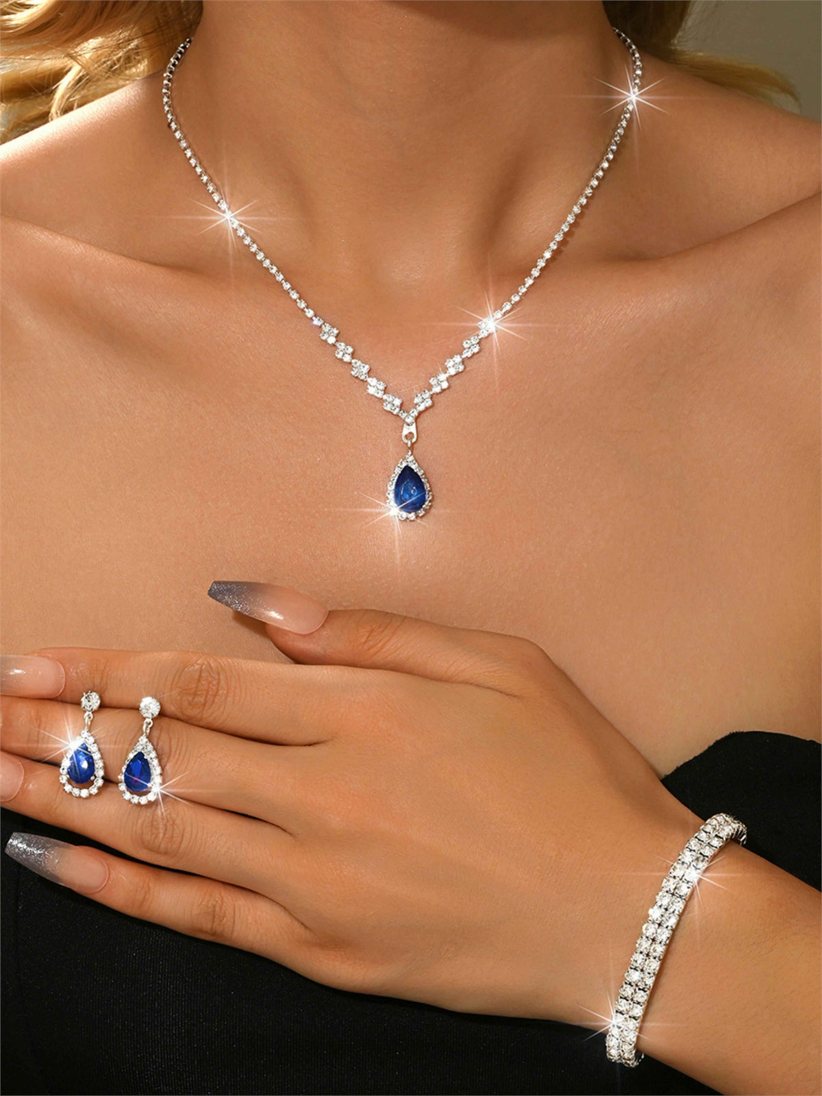 Stunning 3-Piece Crystal Bridal Jewelry Set UK