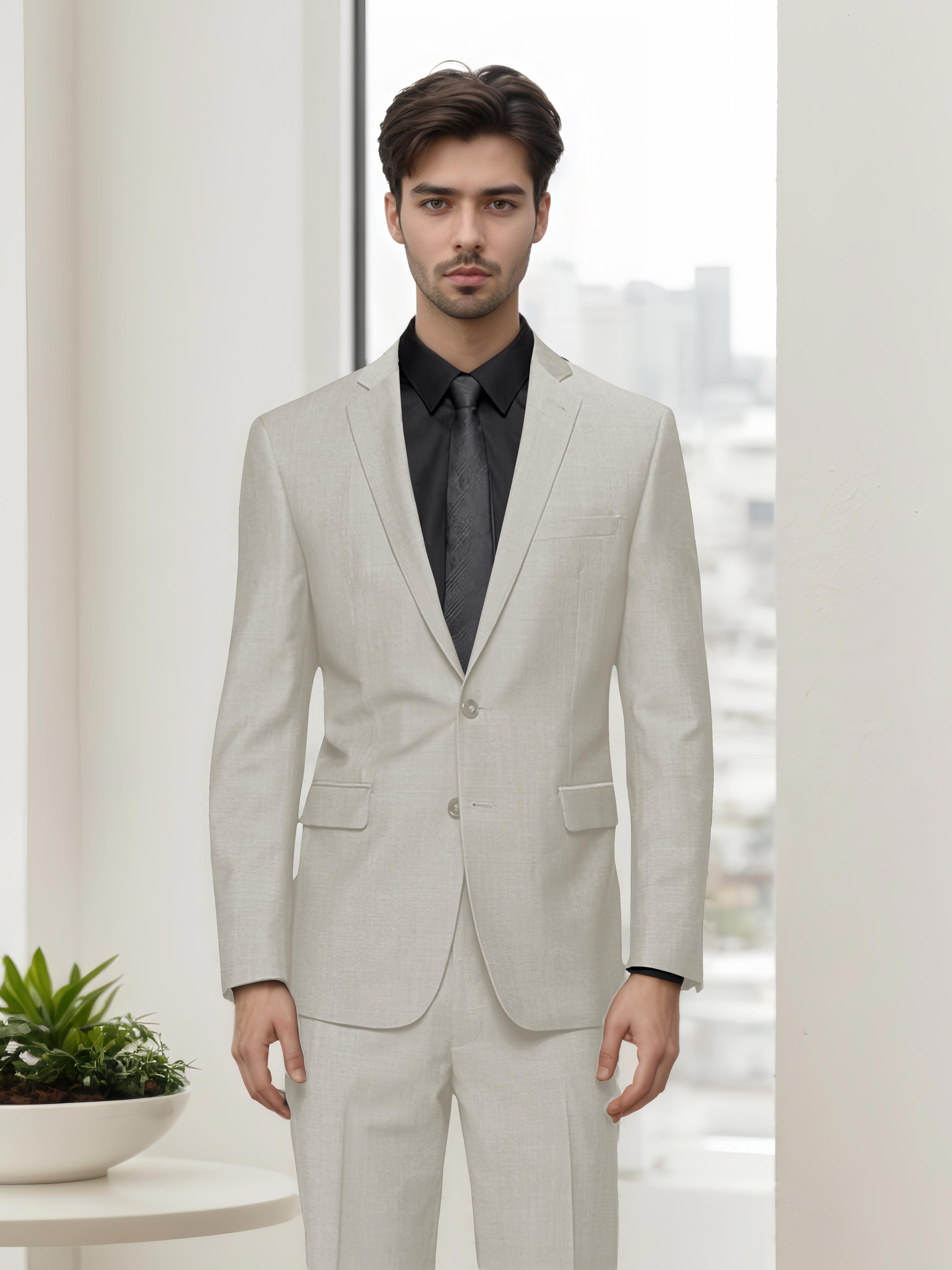 Contemporary Refined Men's Slim Fit Two Button 2 Pieces Business Suits