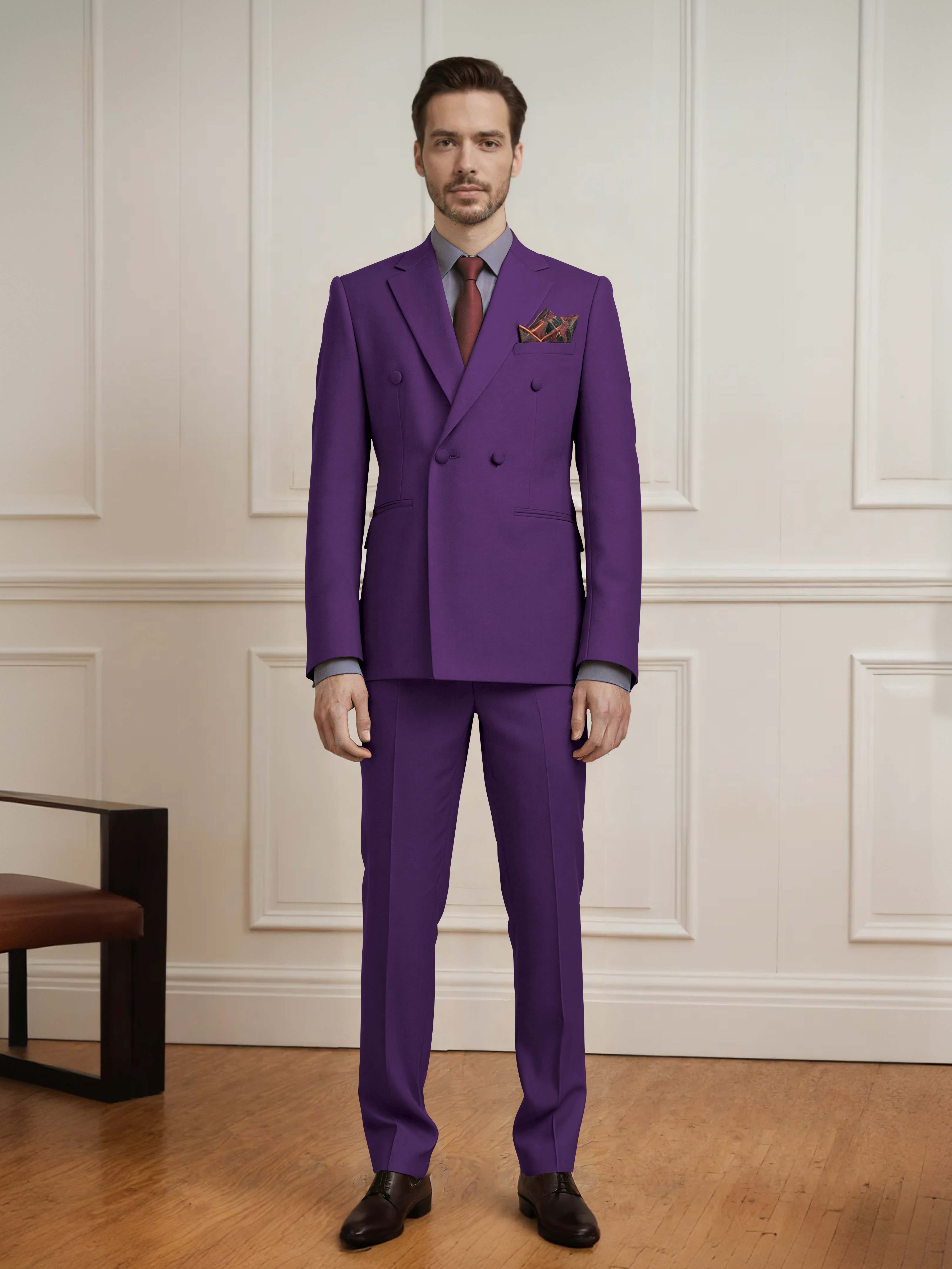 Crafted Men's 2 Pieces Notch Lapel Double Breasted Wedding Suit