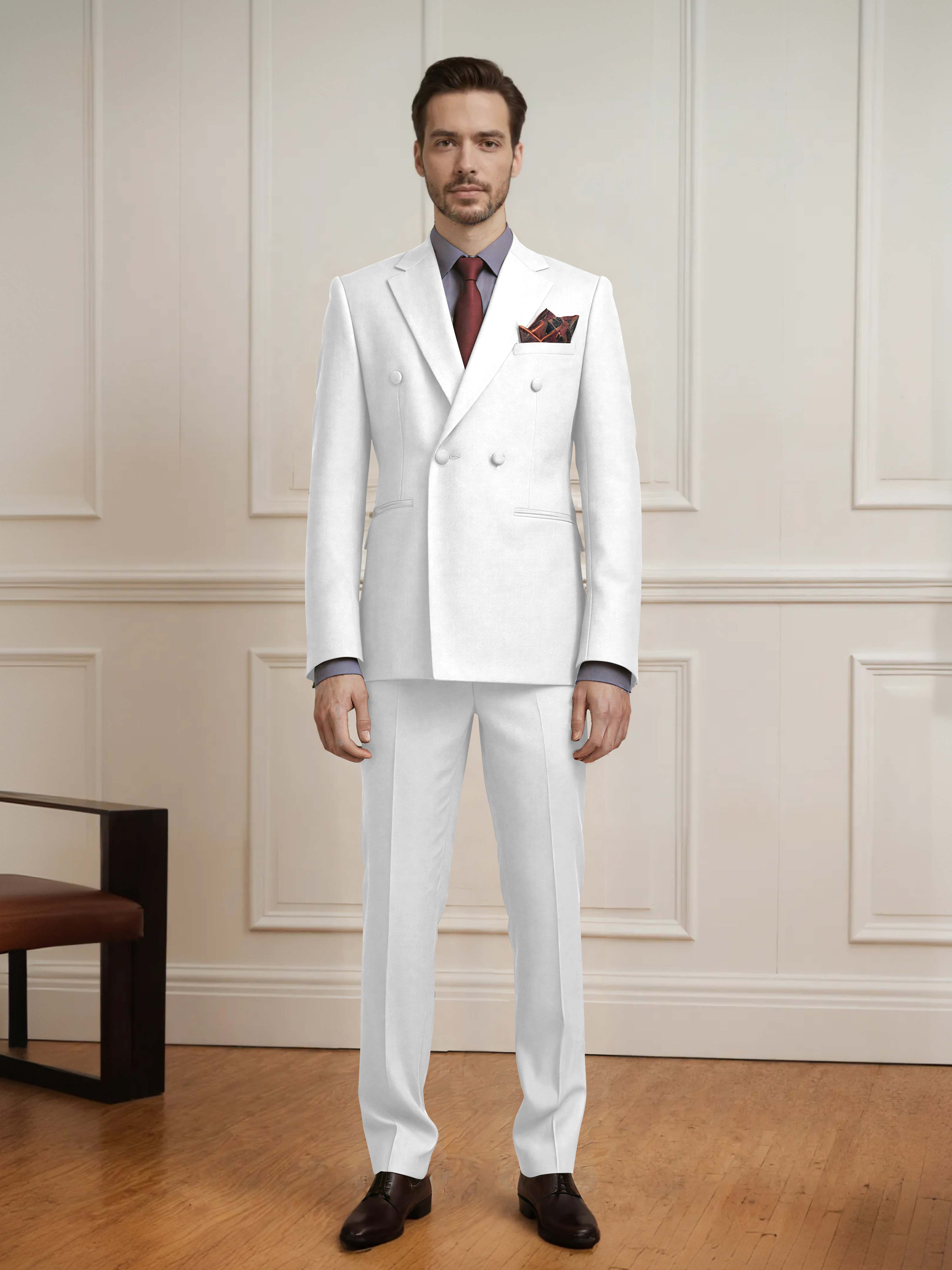 Crafted Men's 2 Pieces Notch Lapel Double Breasted Wedding Suit