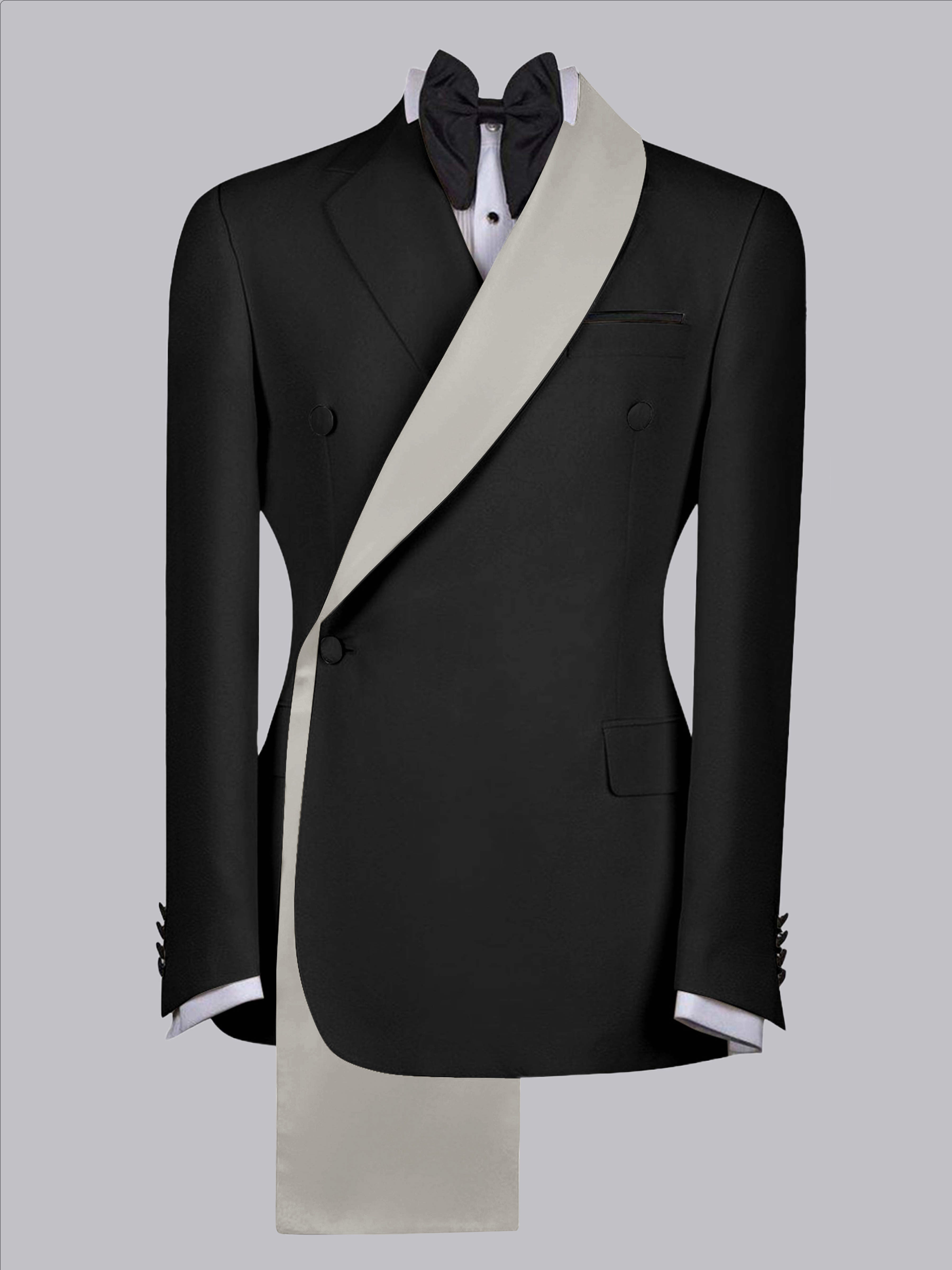 Handsome Men's Contrast Trim Shawl Lapel One Button Suit Jacket