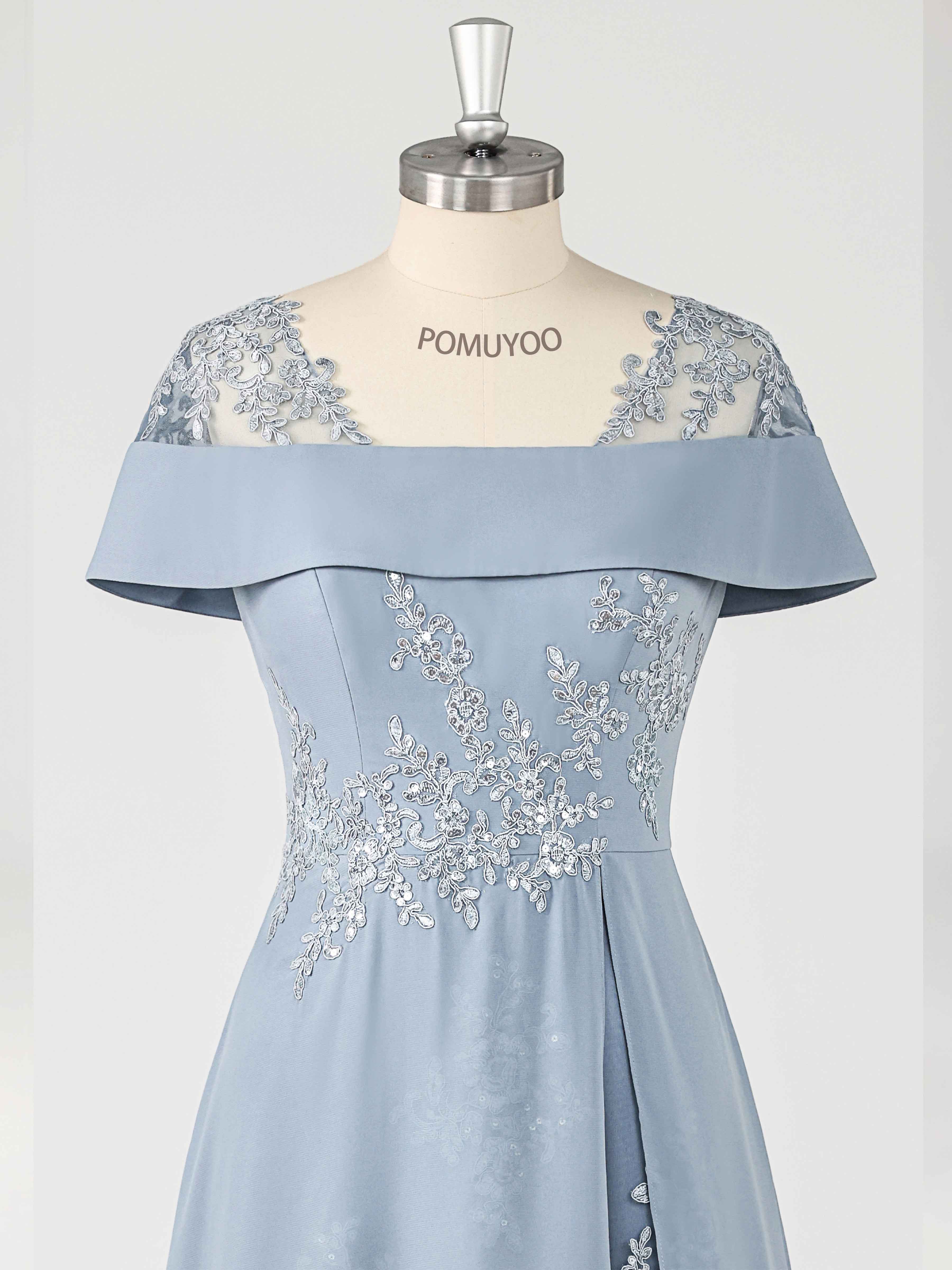 Traelithia Charming Off the Shoulder Lace Chiffon Mother of the Bride Dresses