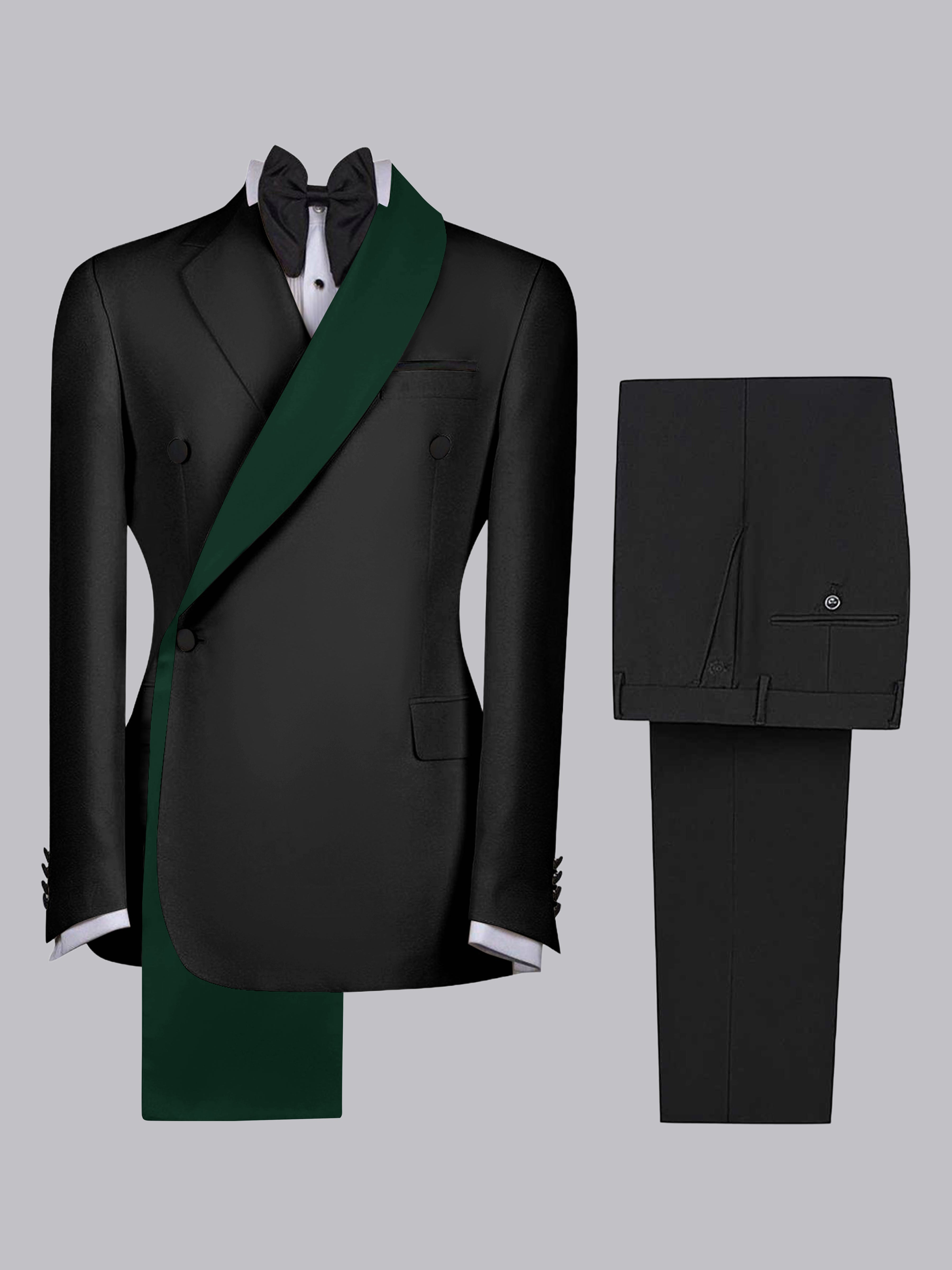 Polished Trimmed Men's Two Pieces Shawl Lapel Suit for Wedding Occasions
