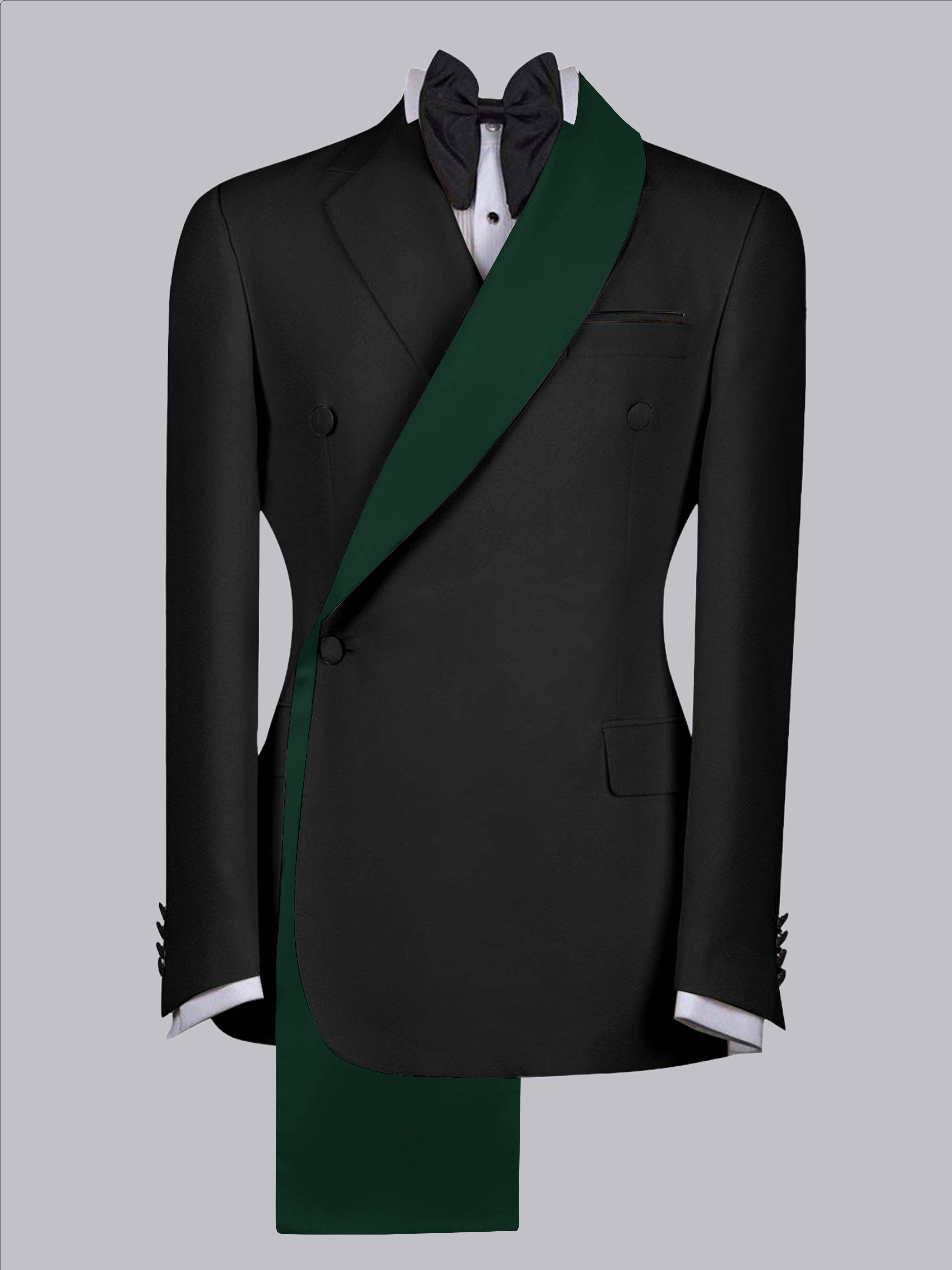 Handsome Men's Contrast Trim Shawl Lapel One Button Suit Jacket