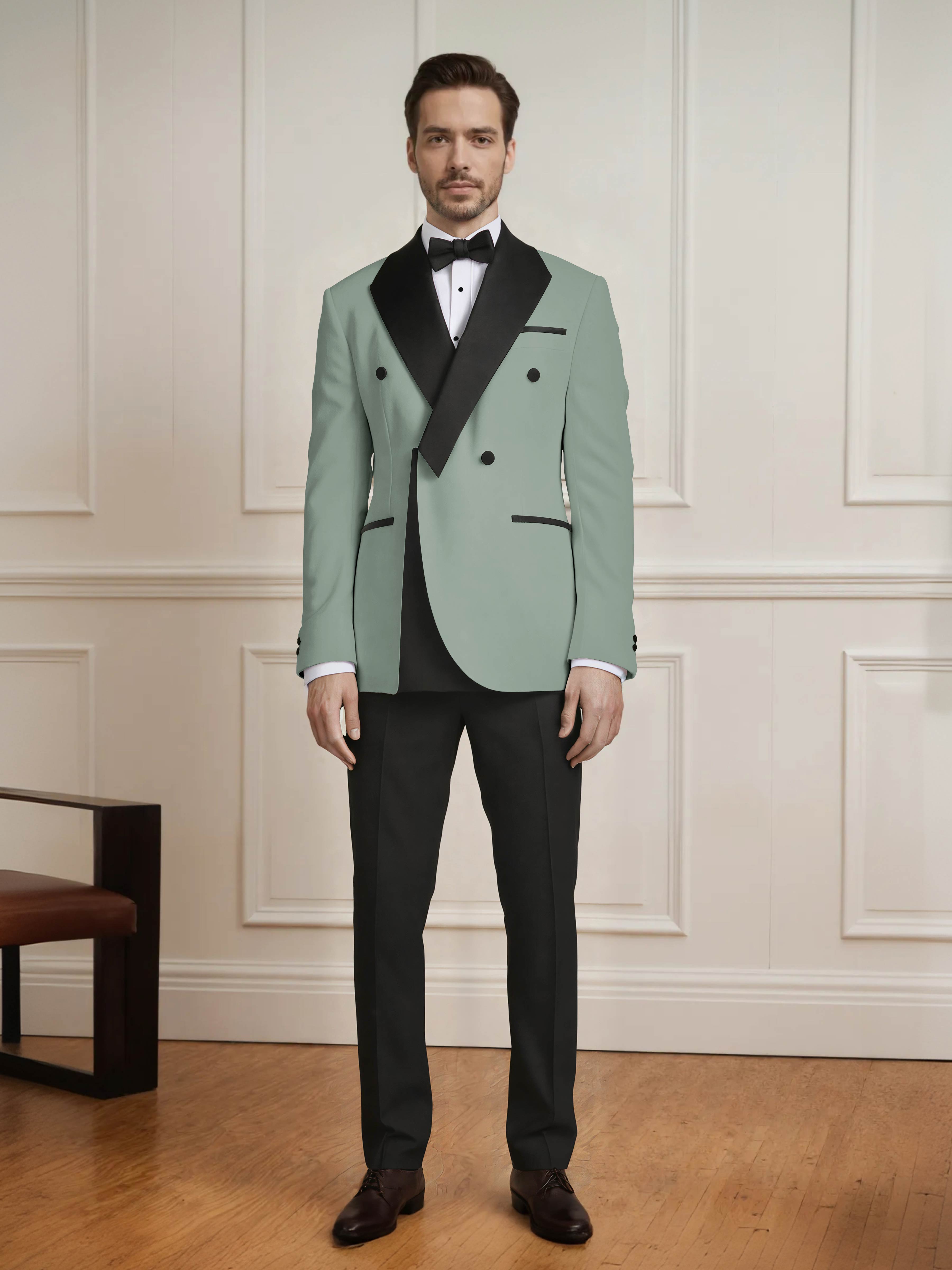 Fresh Men's Color Block 2 Pieces Notch Lapel Wedding & Prom Suit