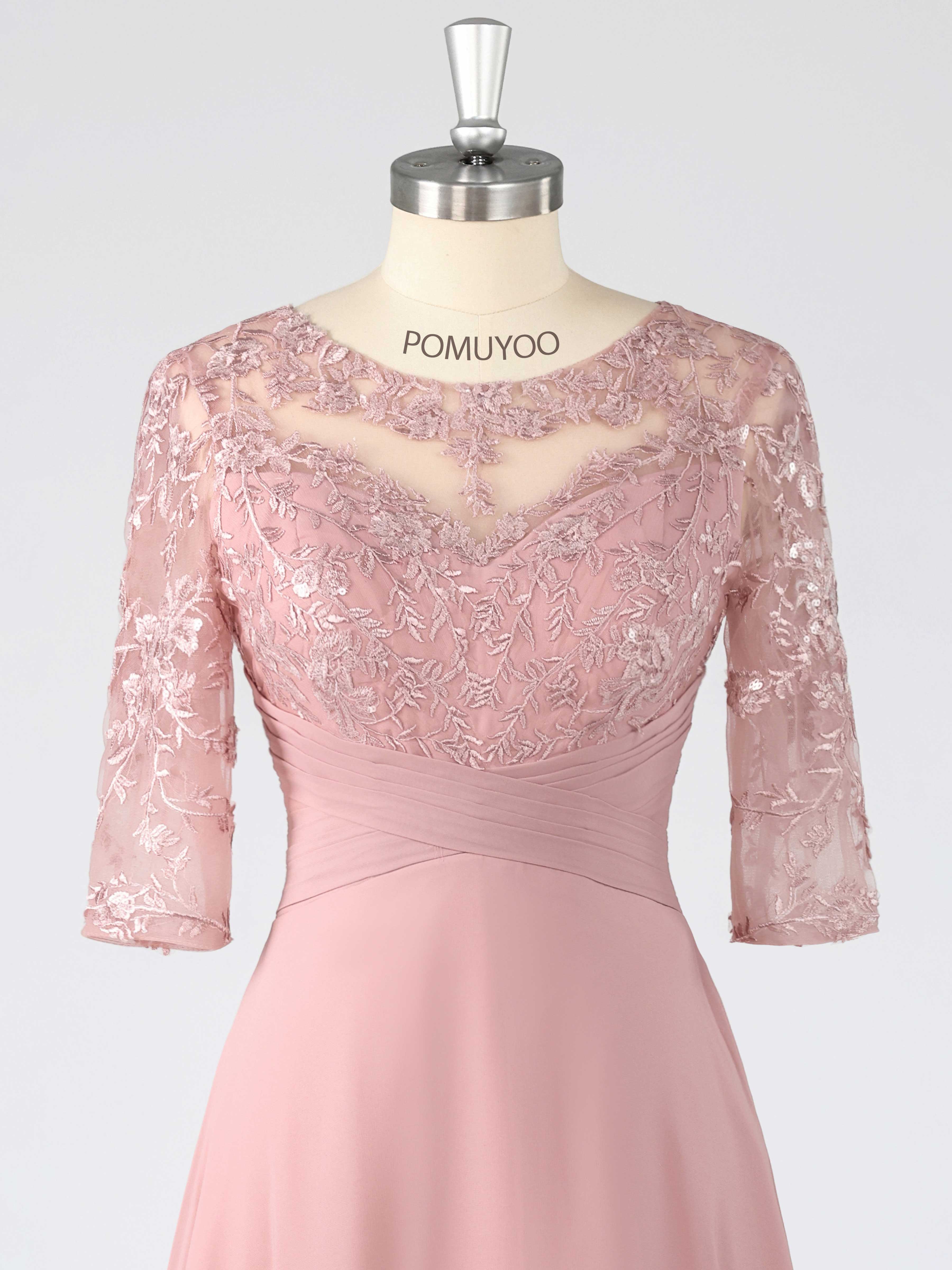 Graceful A-Line Illusion Appliques Sequins Asymmetrical Chiffon Mother of The Bride Dresses UK