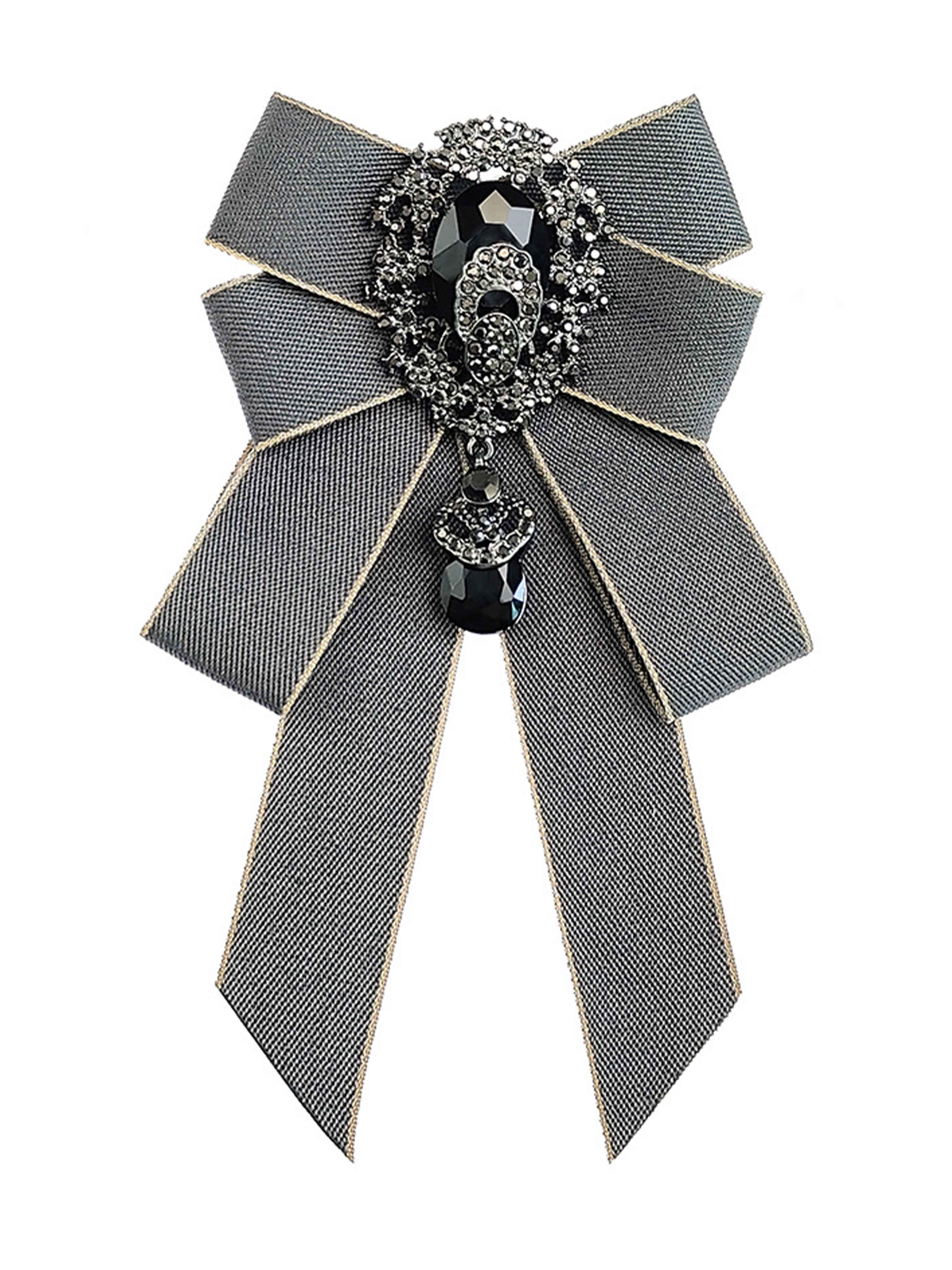 Men's Rhinestone Ribbon Bow Tie Brooch for Suits & Formal Wear UK