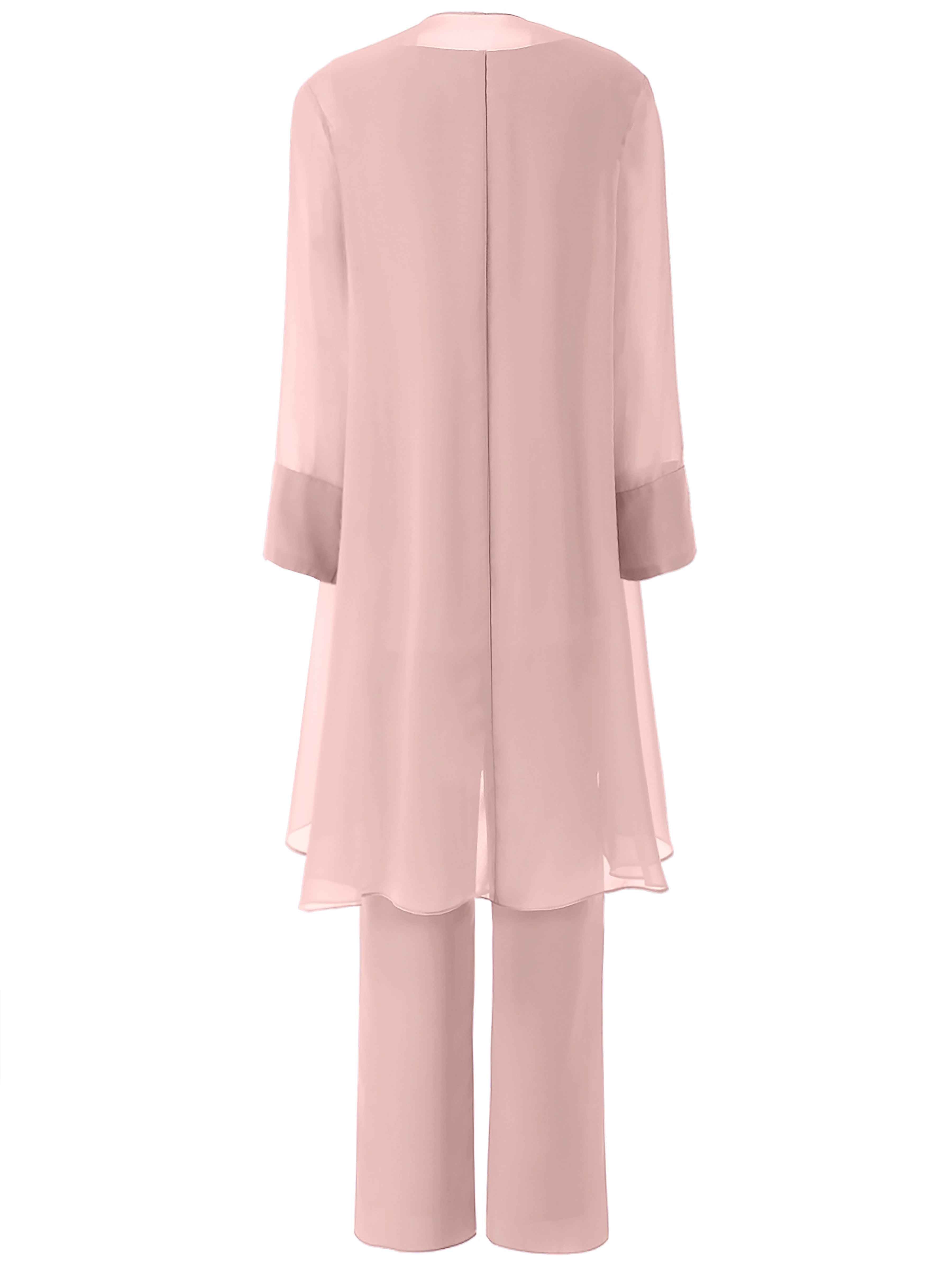 Hedda Elegant 3 Pieces Floral Chiffon Mother of the Bride Pantsuit