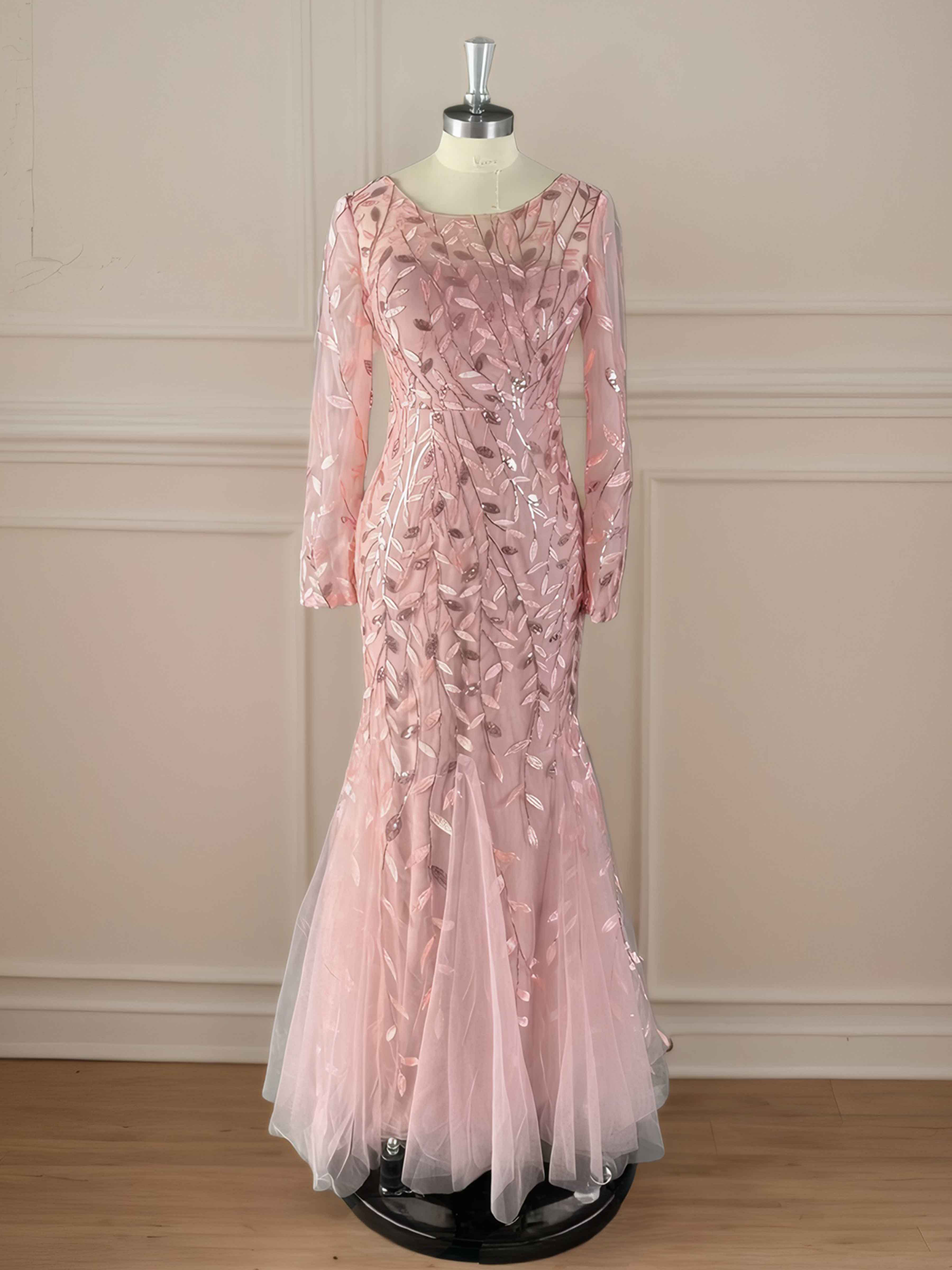 Karina Mermaid Illusion Long Sleeves Long Mother of the Bride Dresses