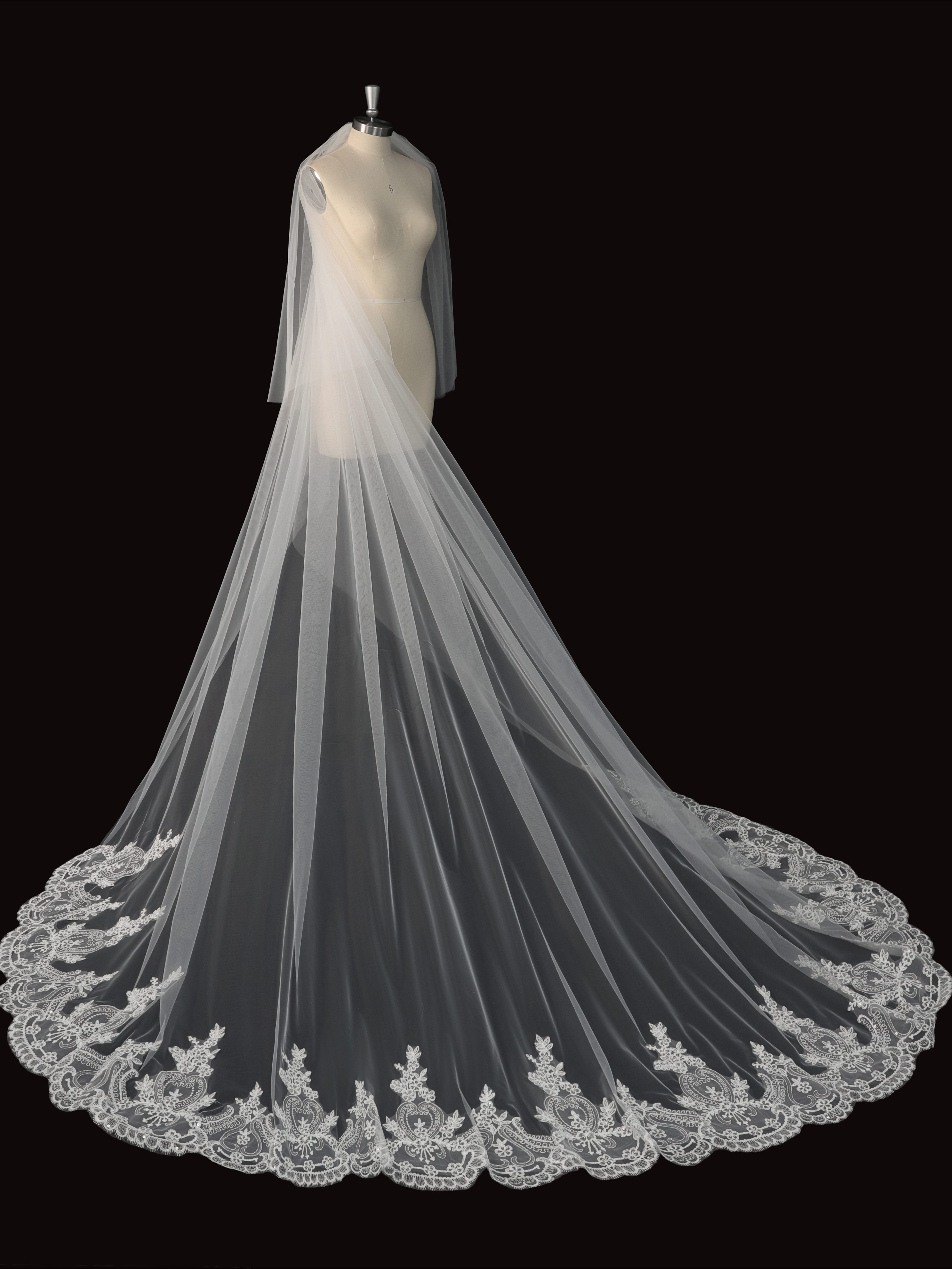 Layered Tulle Bridal Veil with Comb