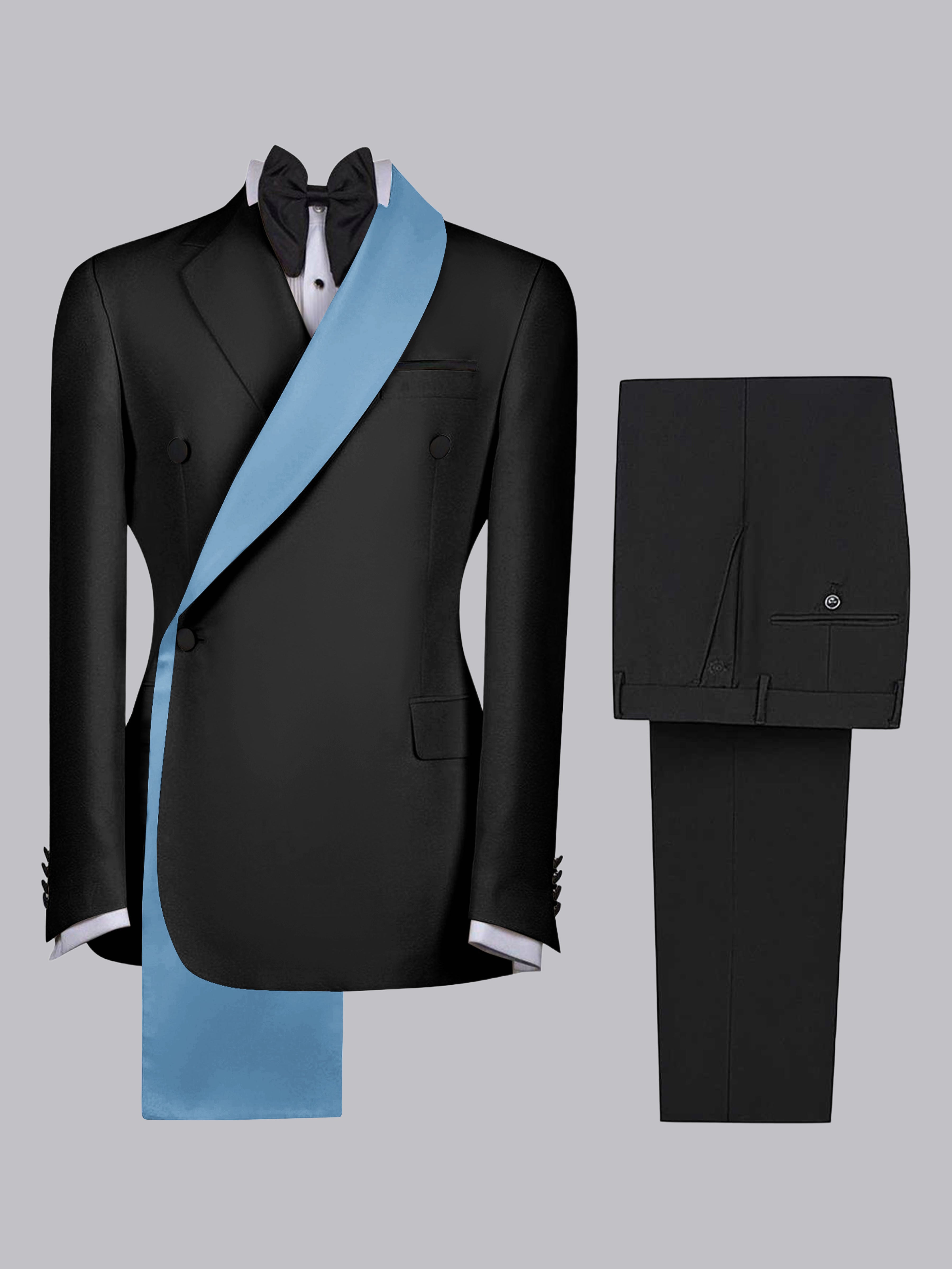 Polished Trimmed Men's Two Pieces Shawl Lapel Suit for Wedding Occasions