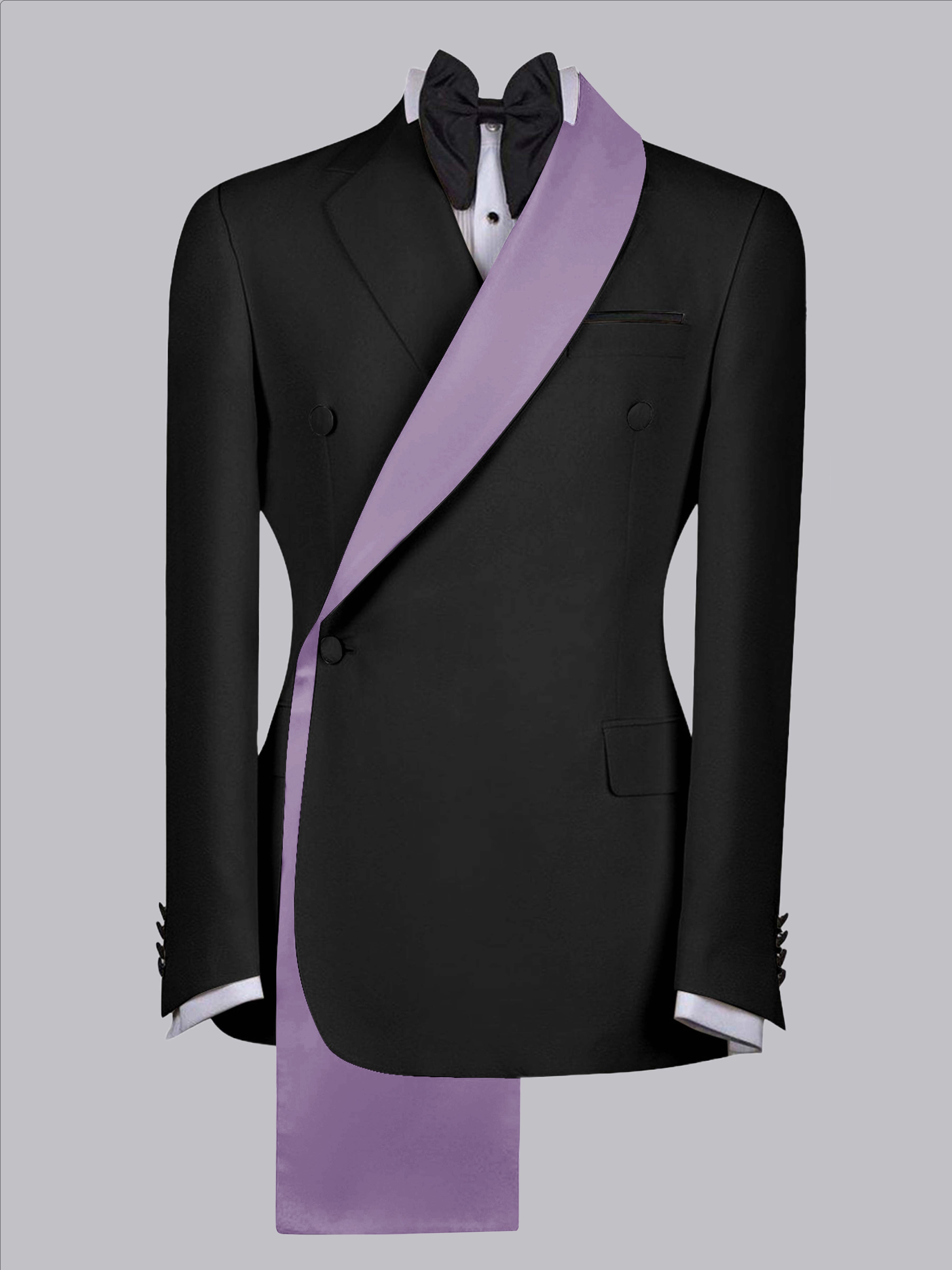 Handsome Men's Contrast Trim Shawl Lapel One Button Suit Jacket