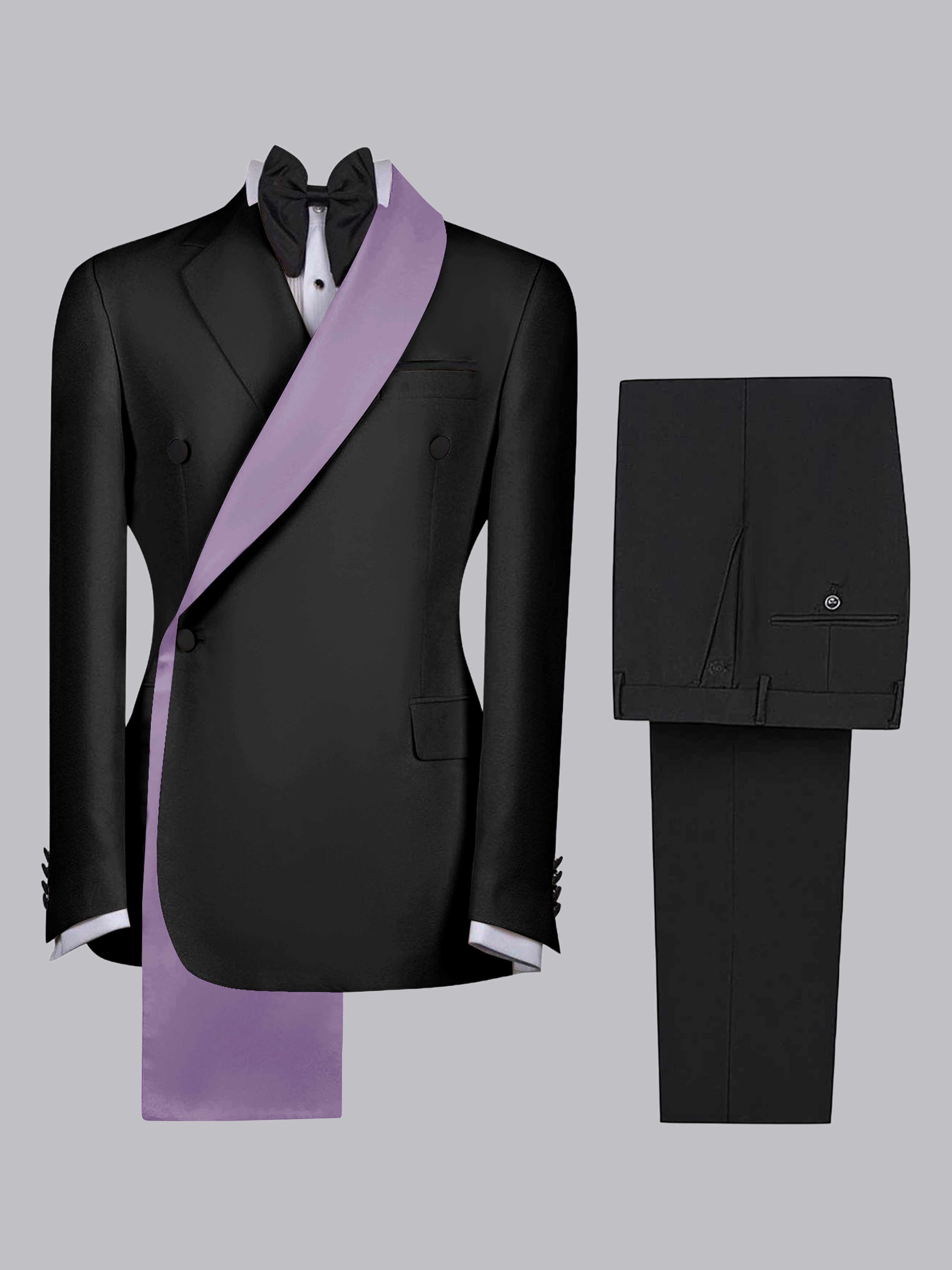 Polished Trimmed Men's Two Pieces Shawl Lapel Suit for Wedding Occasions