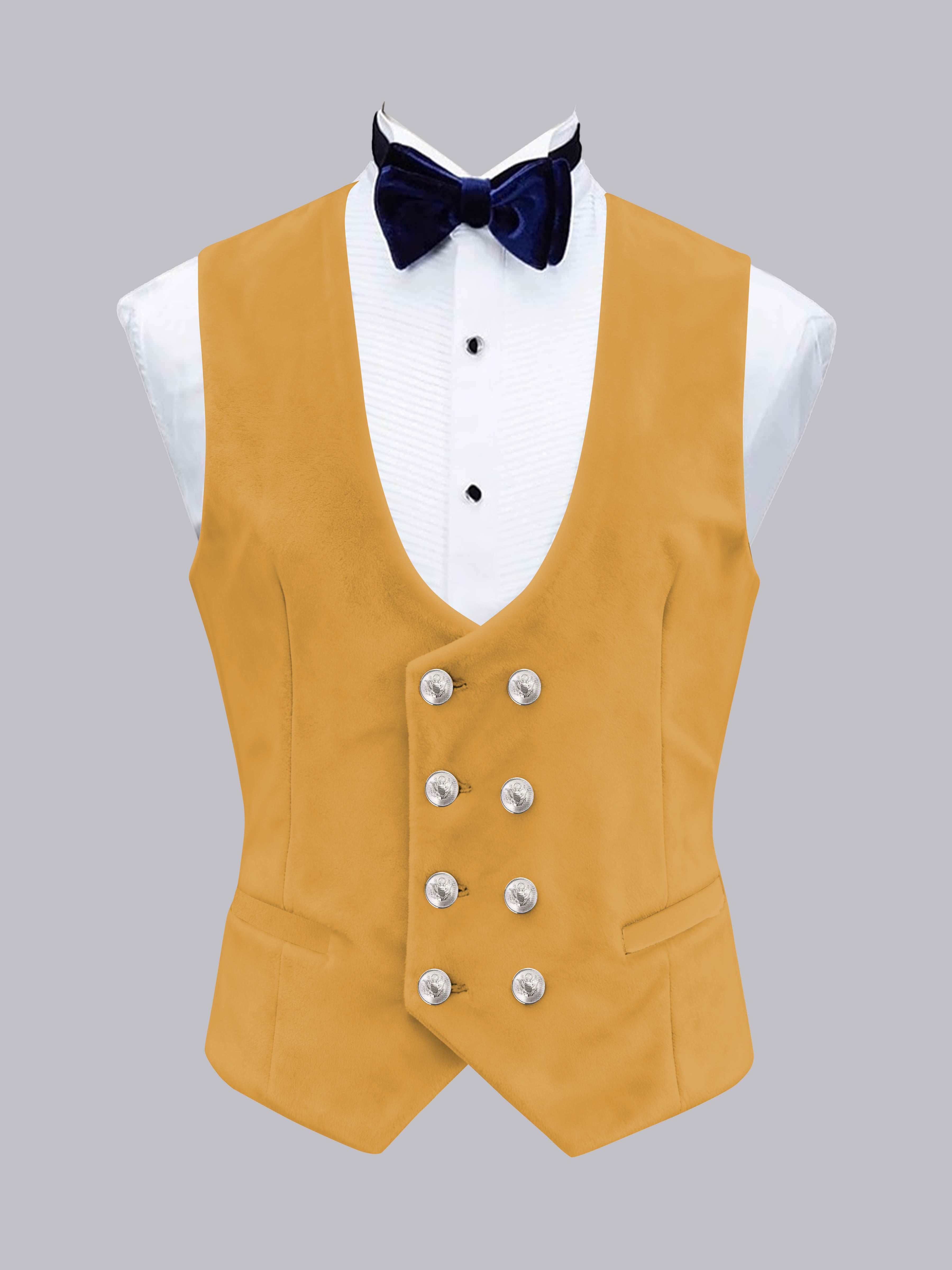 Men's Slim Fit Double Breasted Velvet Vest UK