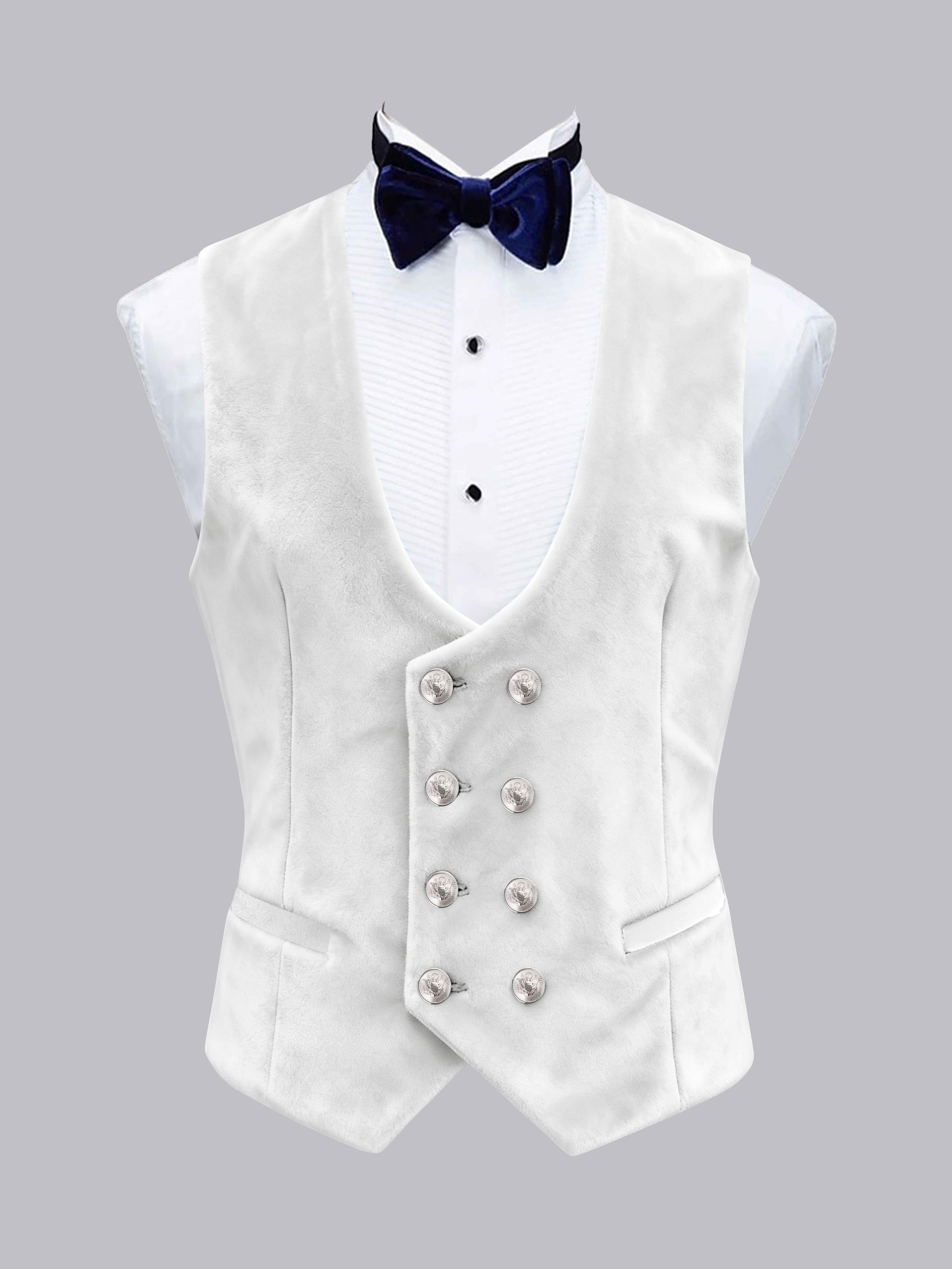 Men's Slim Fit Double Breasted Velvet Vest UK