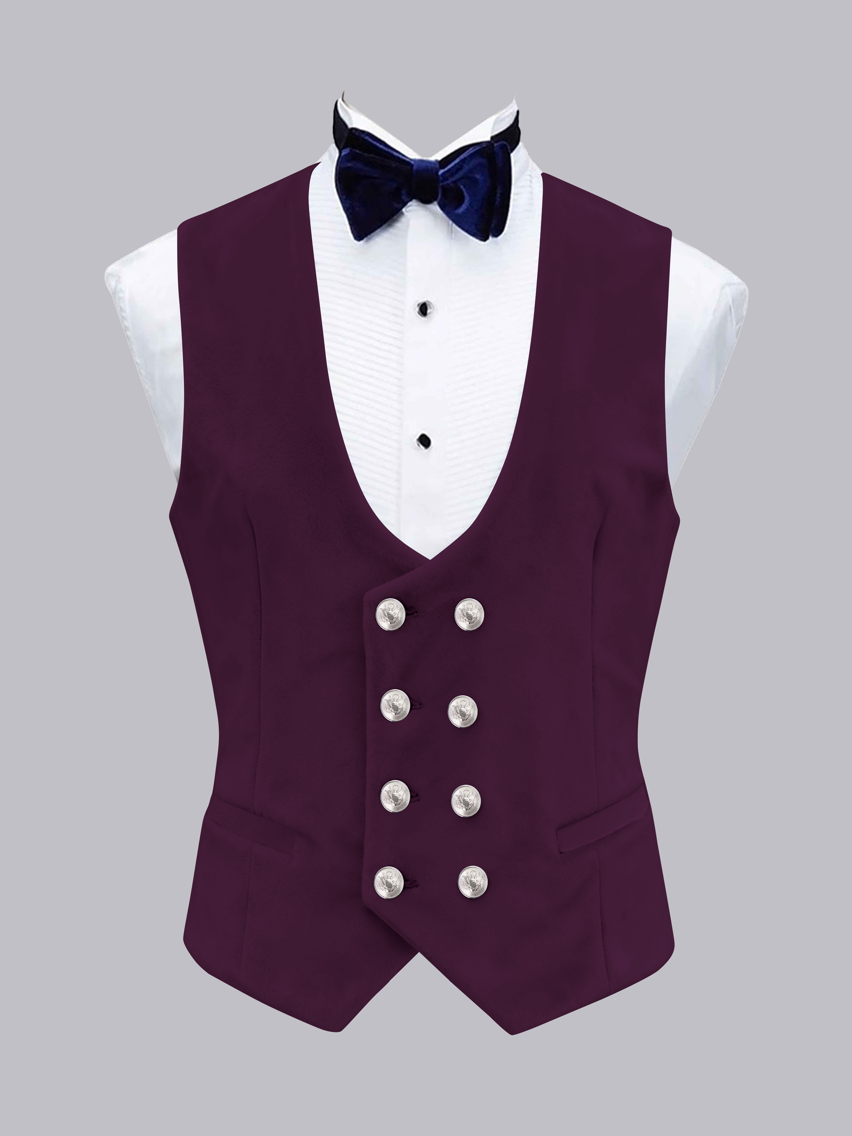 Men's Slim Fit Double Breasted Velvet Vest UK