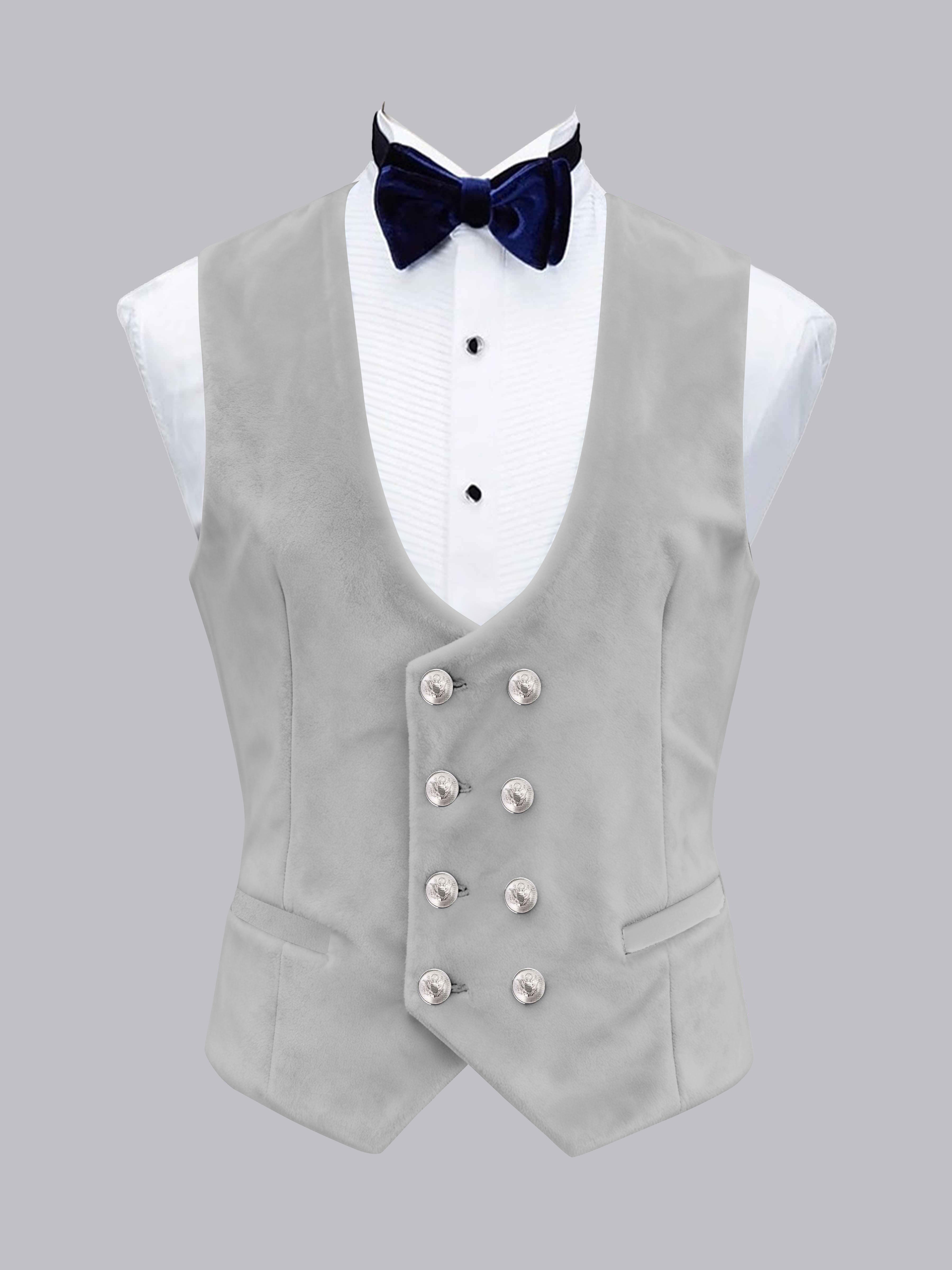 Men's Slim Fit Double Breasted Velvet Vest UK