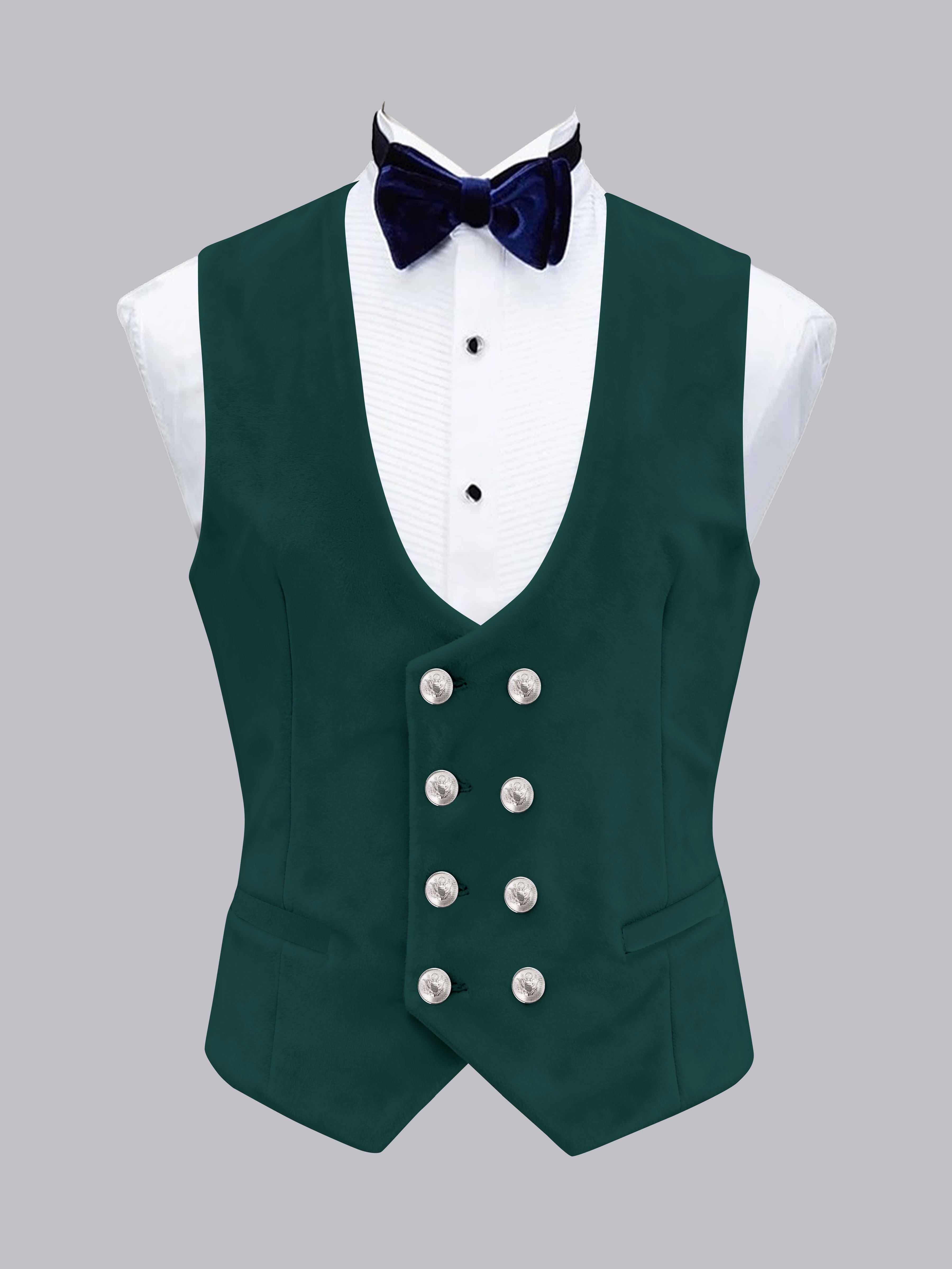 Men's Slim Fit Double Breasted Velvet Vest UK