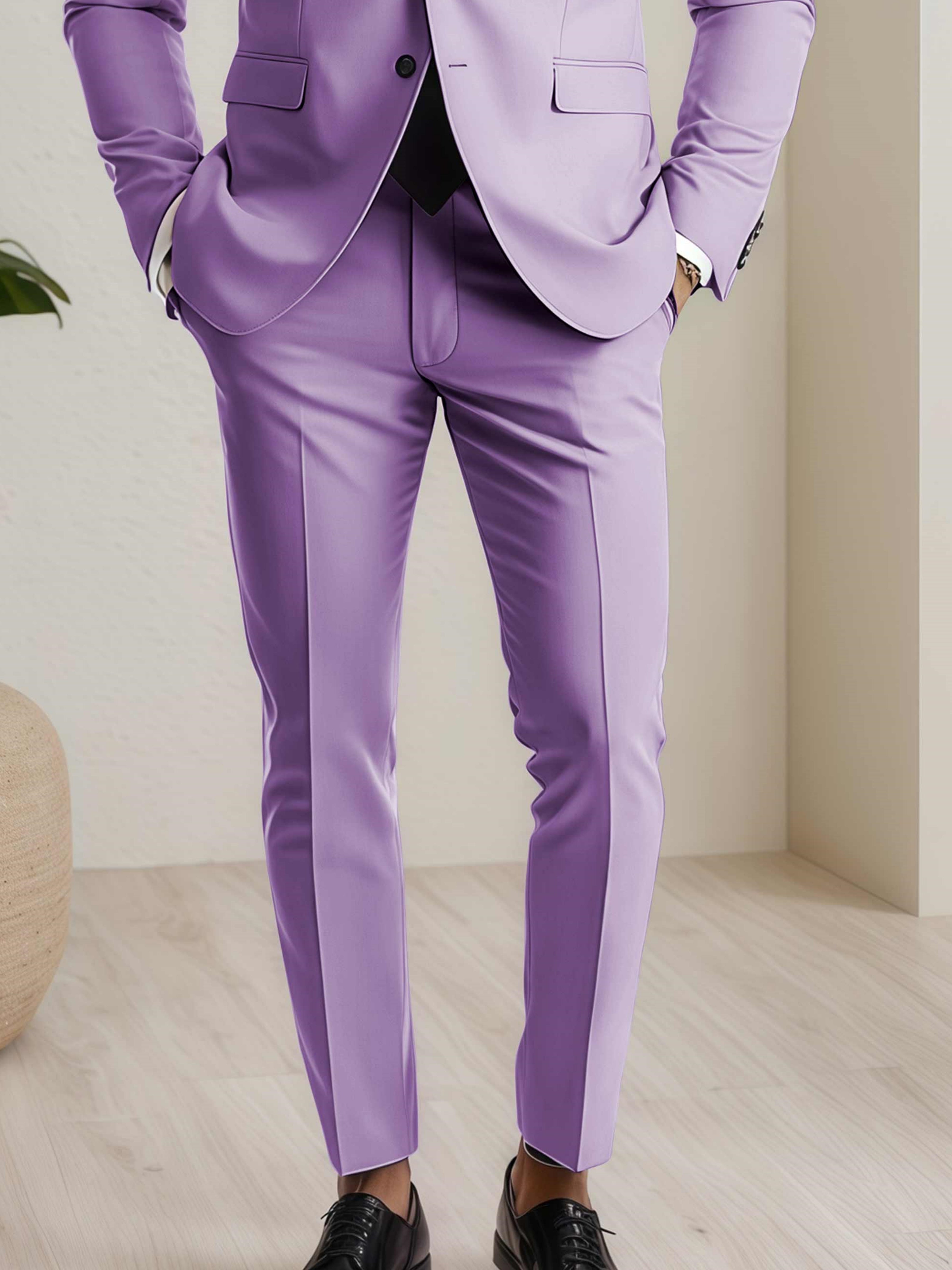 Modern Men's Straight Leg Plain Standard Fit Trousers UK