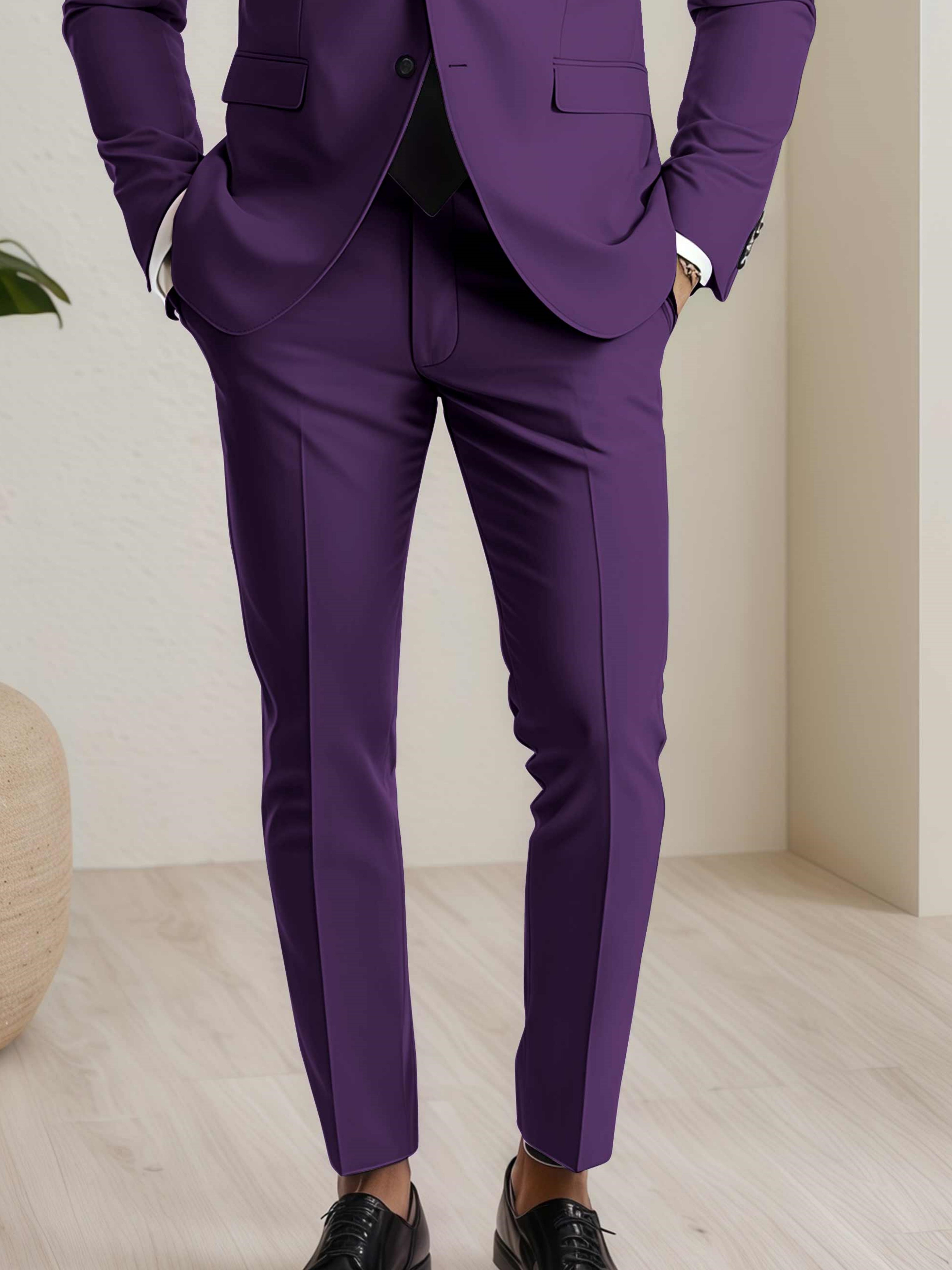 Modern Men's Straight Leg Plain Standard Fit Trousers UK